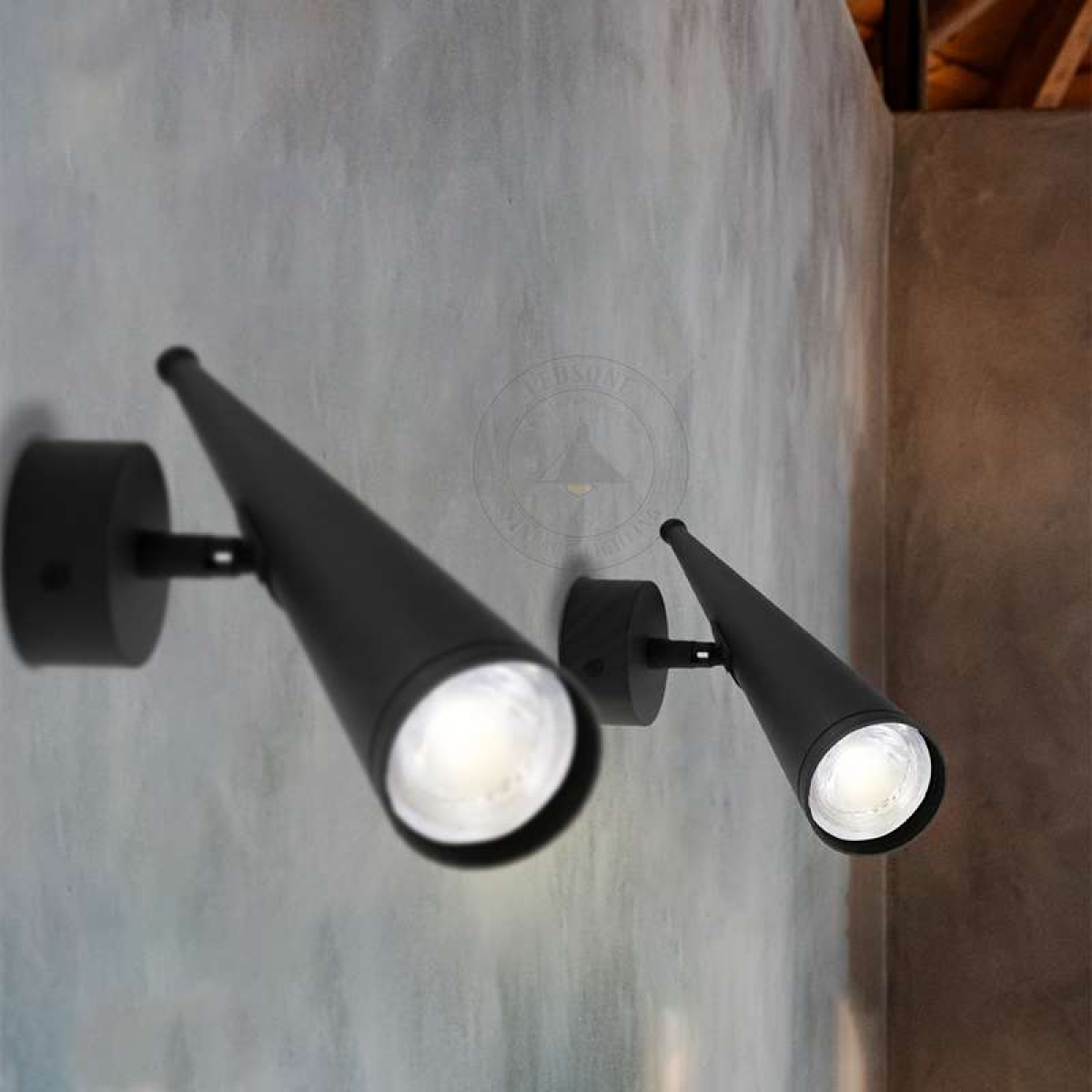 cortex-london-york-black-gu10-adjustable-cone-wall-light