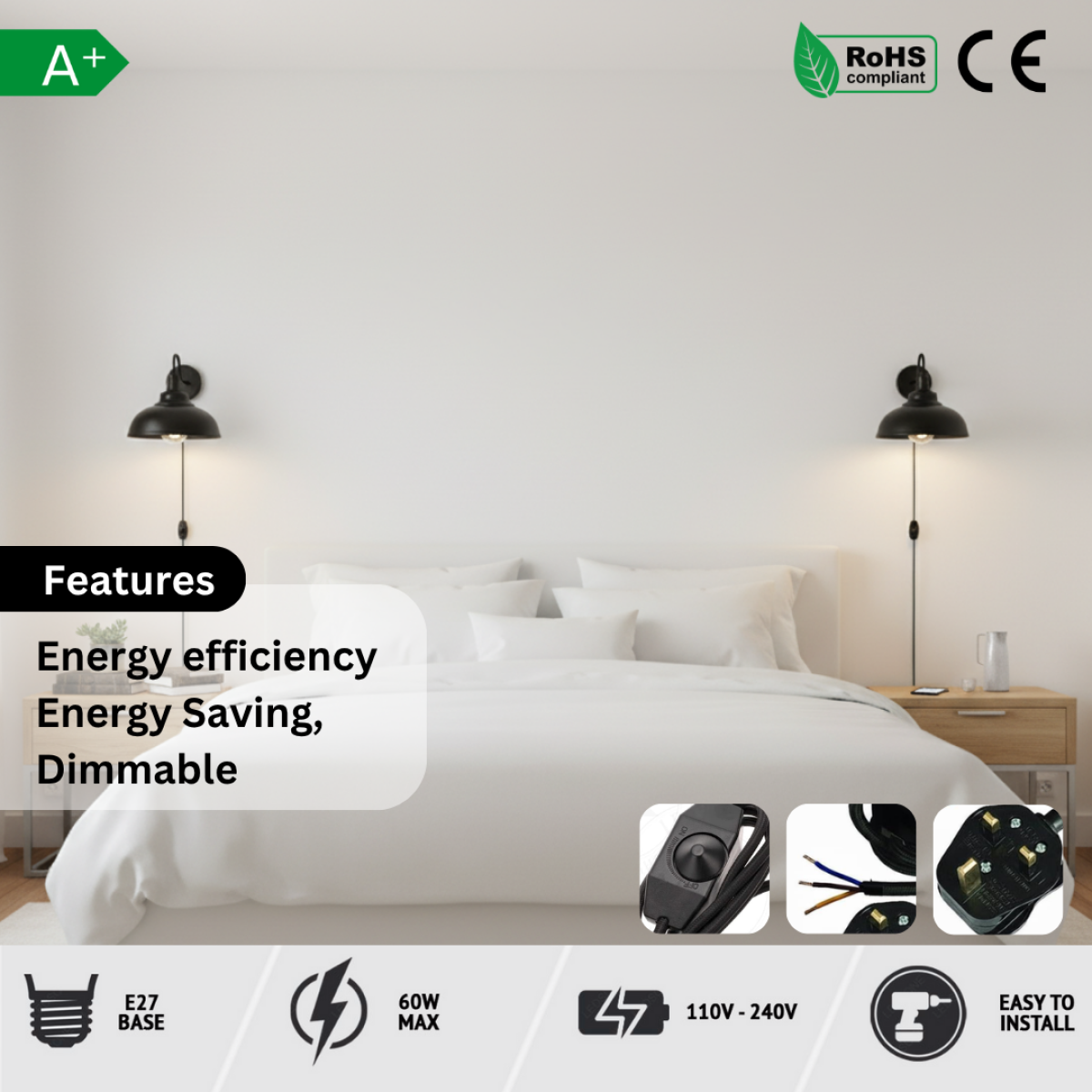 cortex-london-york-black-plug-in-wall-light-with-dimmer-2m