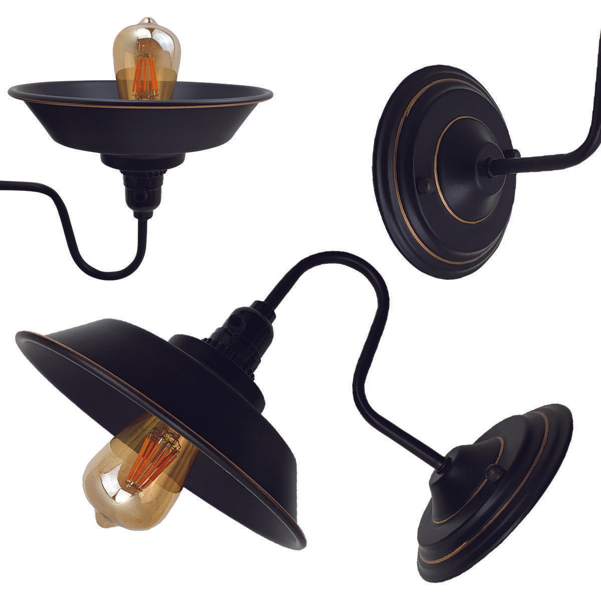 cortex-london-york-black-gold-metal-e27-wall-light-shade