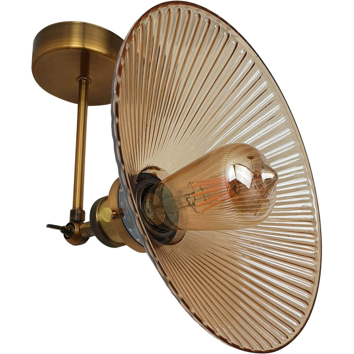 cortex-london-york-industrial-brass-glass-wall-light-amber-ribbed-glass-e27
