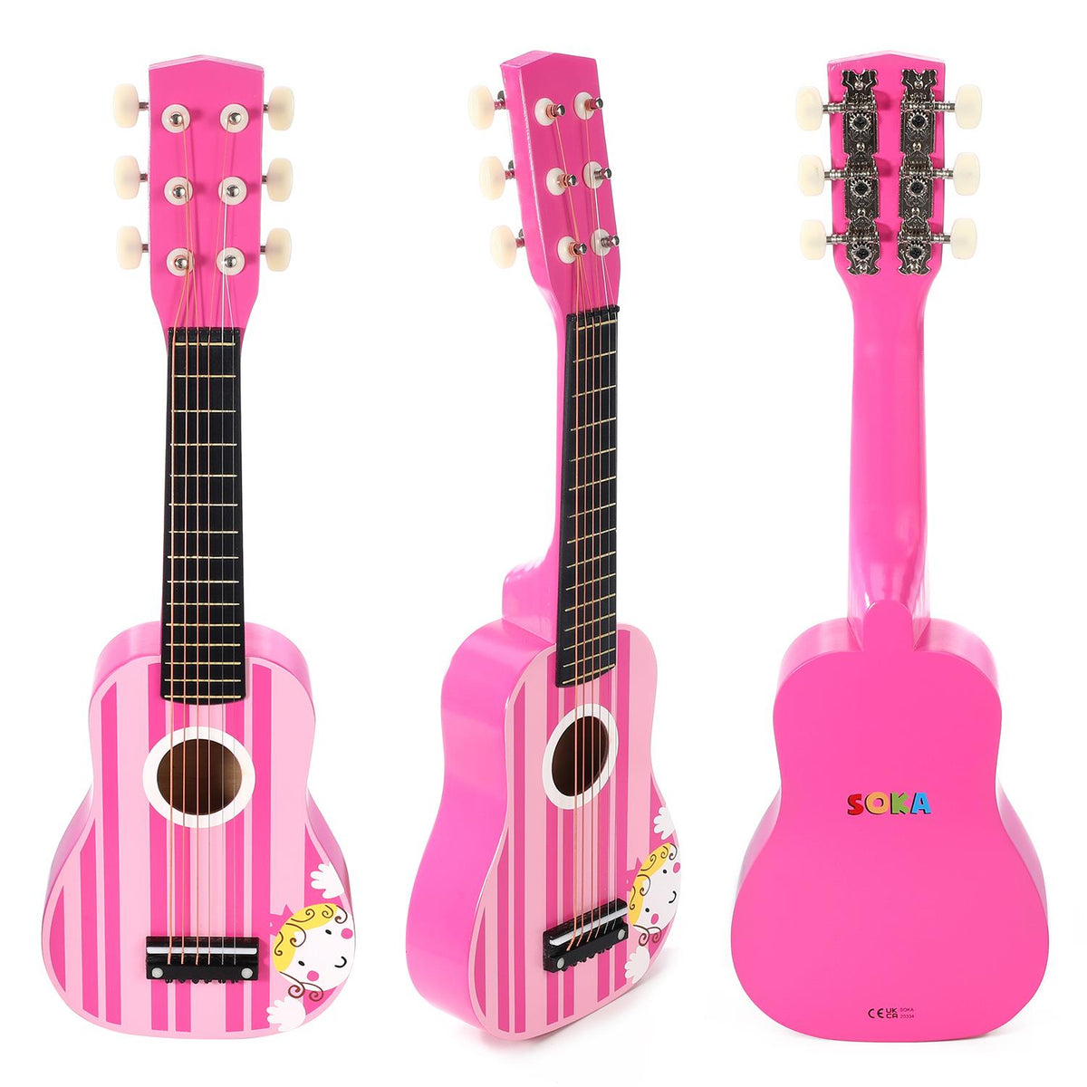 cortex-london-soka-wooden-pink-striped-six-string-guitar-pretend-play-music-toy