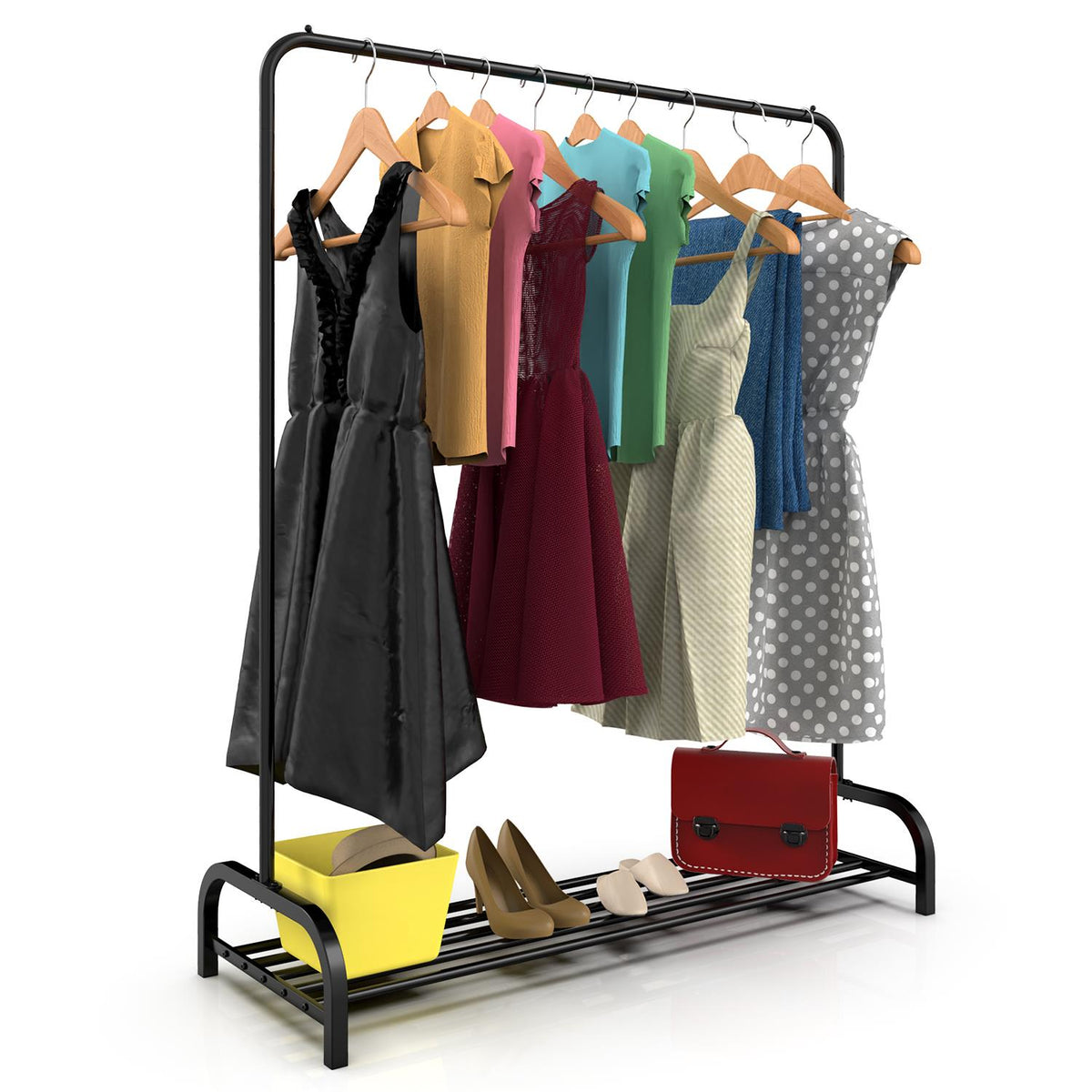 cortex-london-windsor-black-clothes-rail-and-shoe-rack-x-2