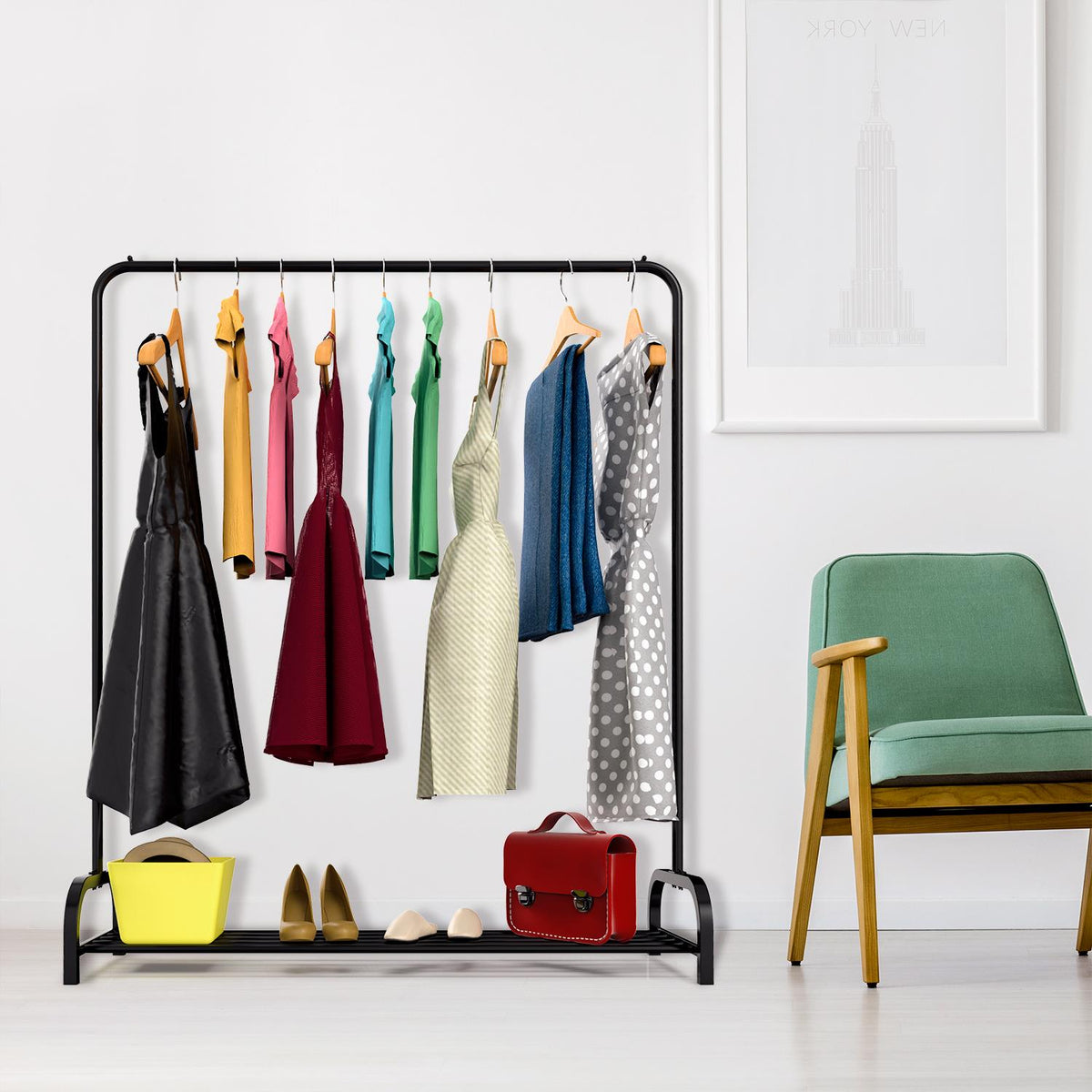 cortex-london-windsor-black-clothes-rail-and-shoe-rack-x-2