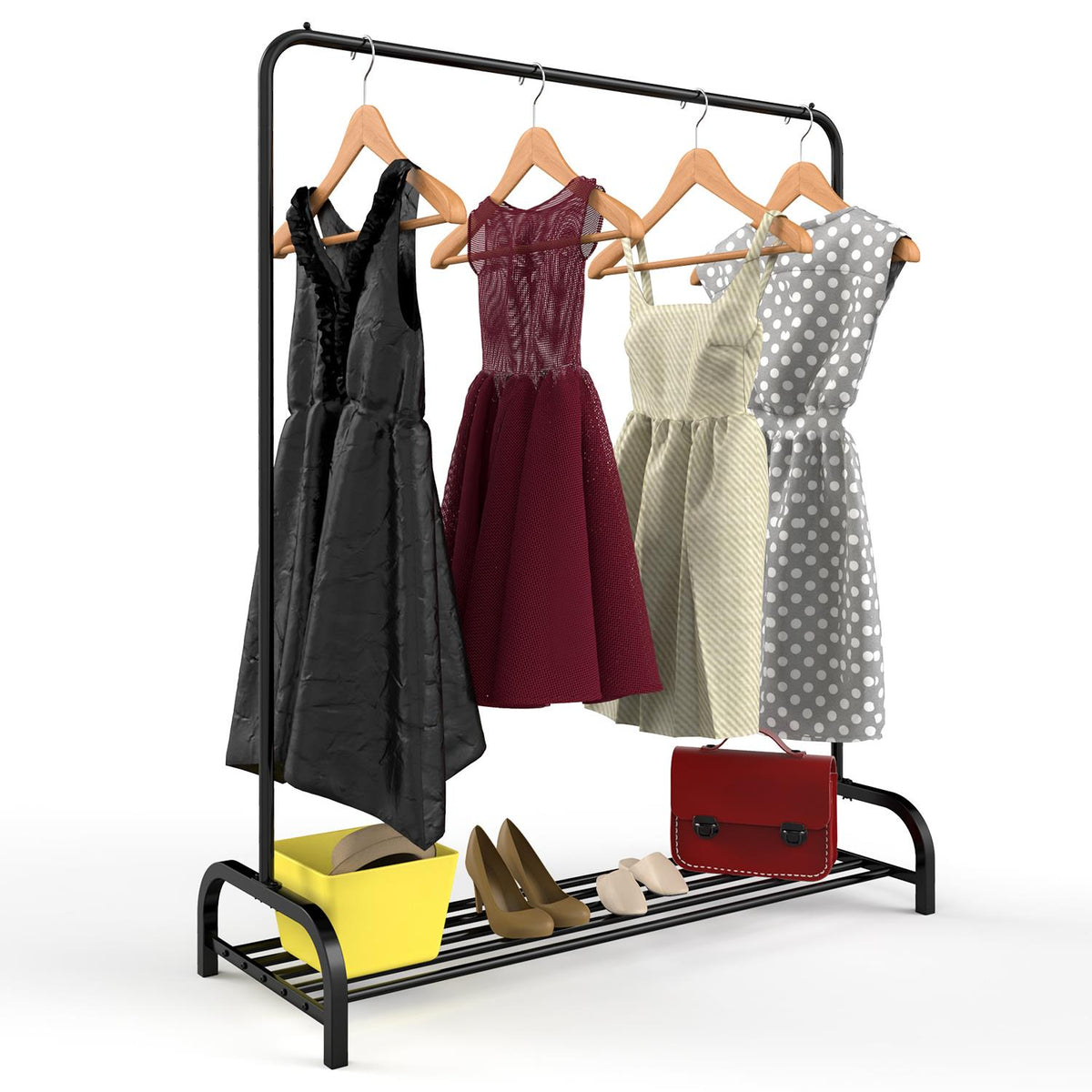 cortex-london-windsor-black-clothes-rail-and-shoe-rack-x-2