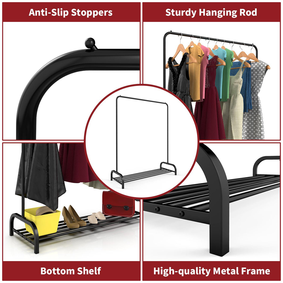 cortex-london-windsor-black-clothes-rail-and-shoe-rack-x-2