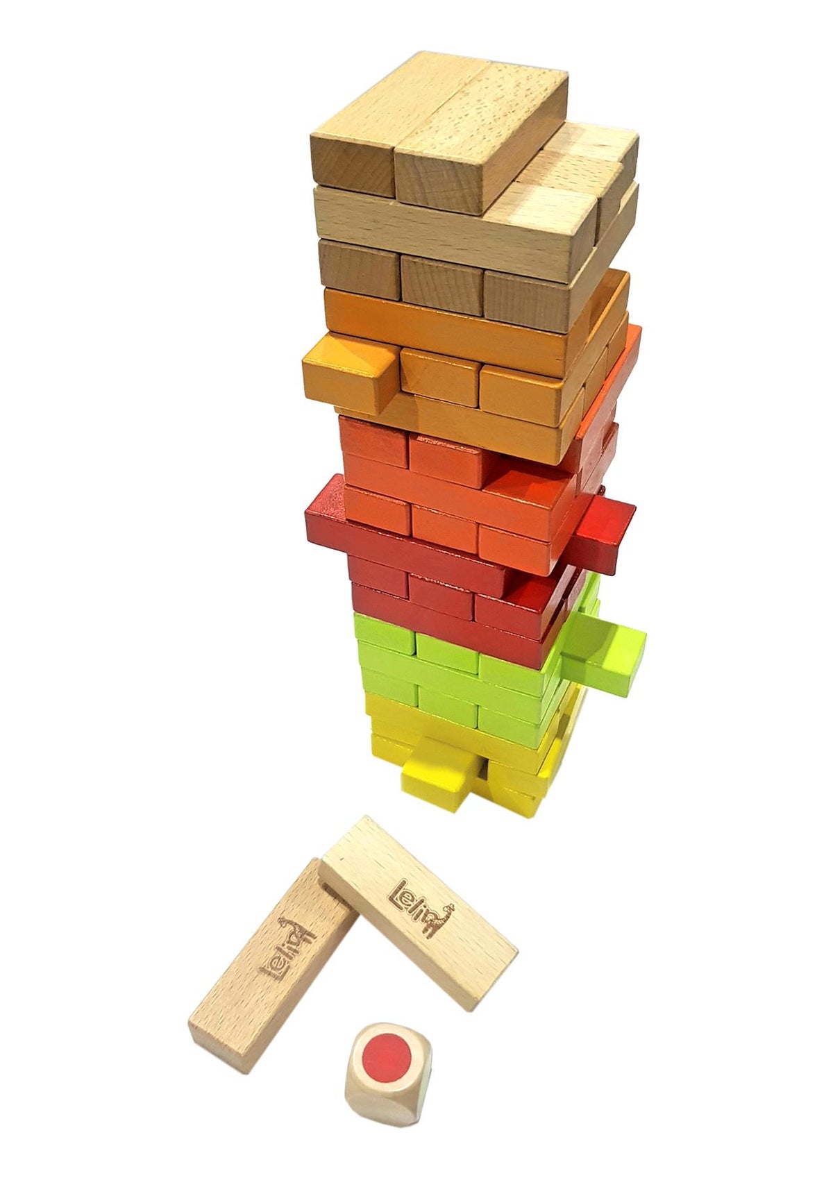 cortex-london-lelin-windsor-wooden-tumbling-game-56-pieces-coloured-blocks-dice