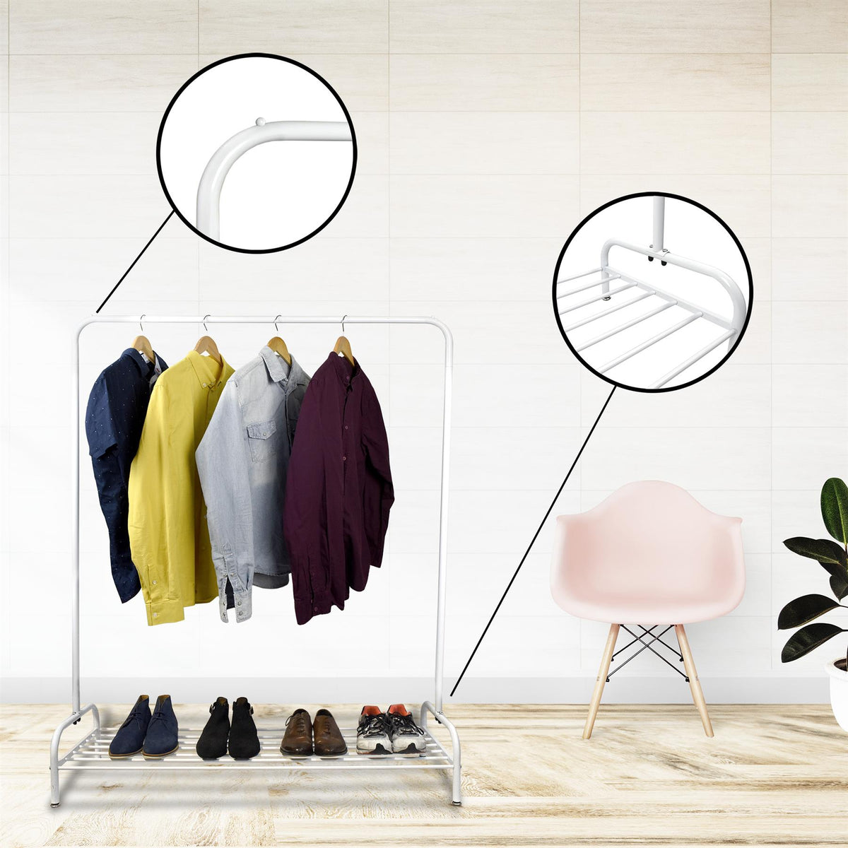 cortex-london-windsor-single-clothes-rail-with-shoe-rack