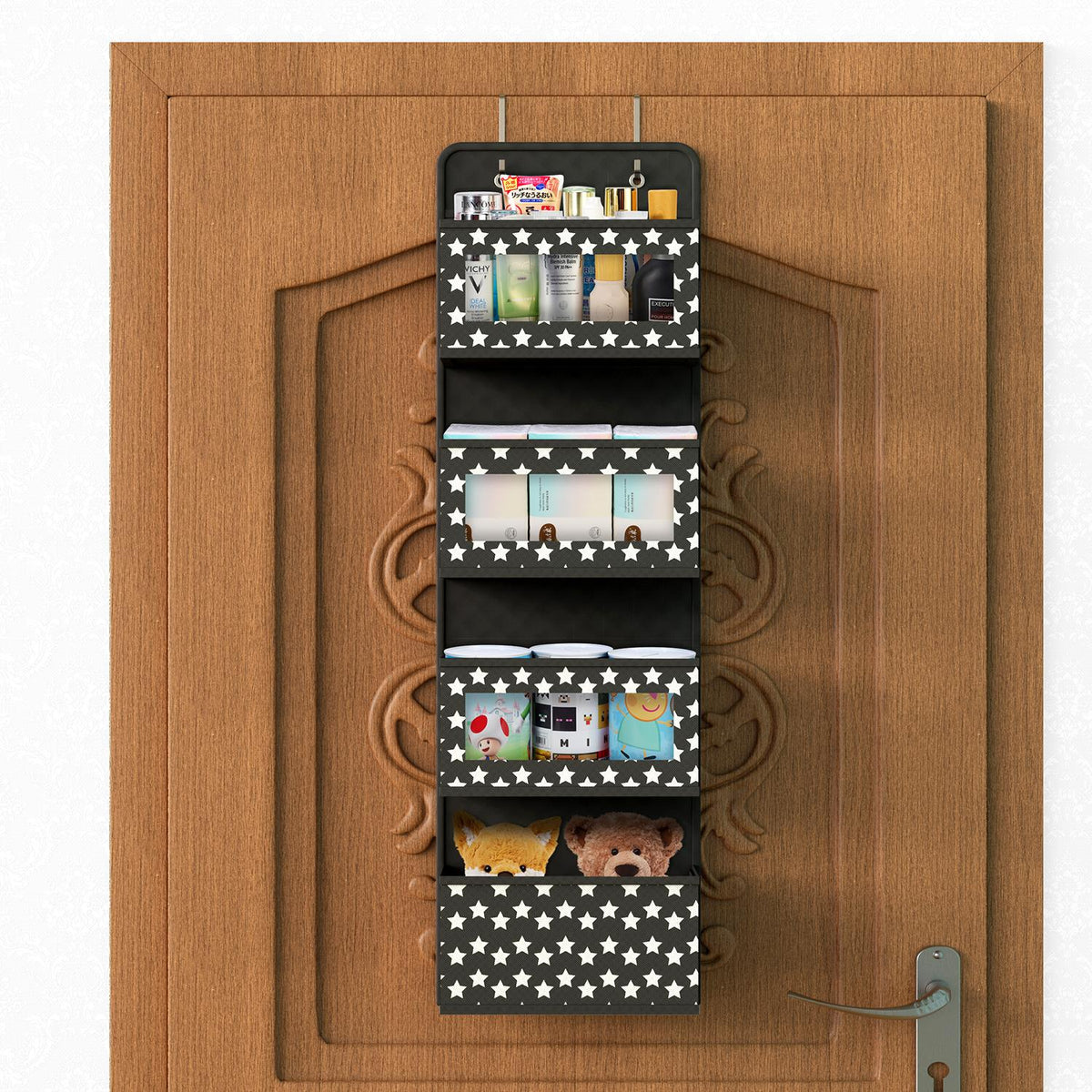 cortex-london-windsor-black-4-tier-hanging-organiser-clear-windows