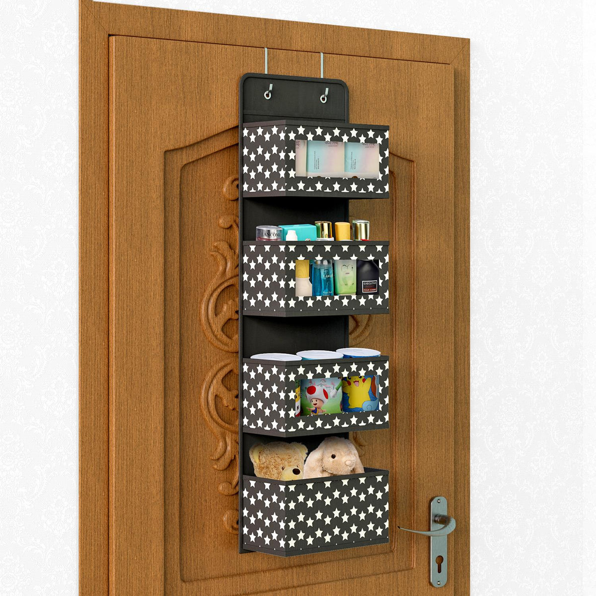cortex-london-windsor-black-4-tier-hanging-organiser-clear-windows