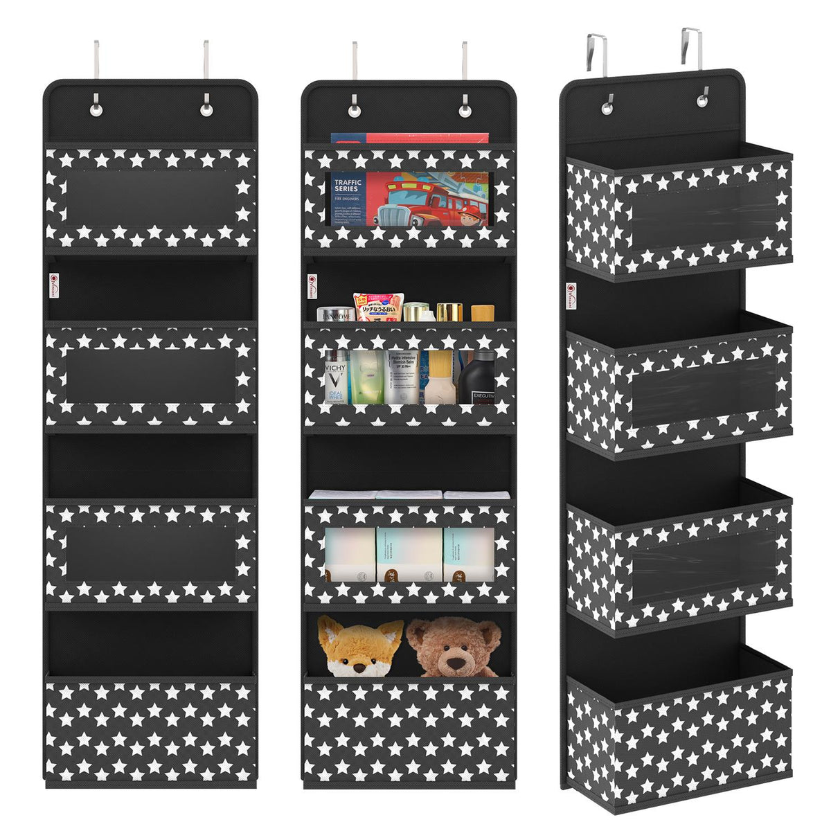cortex-london-windsor-black-4-tier-hanging-organiser-clear-windows