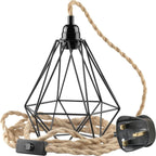 cortex-london-york-hemp-flex-plug-in-pendant-light-e27-black-metal-cage-2m-cord