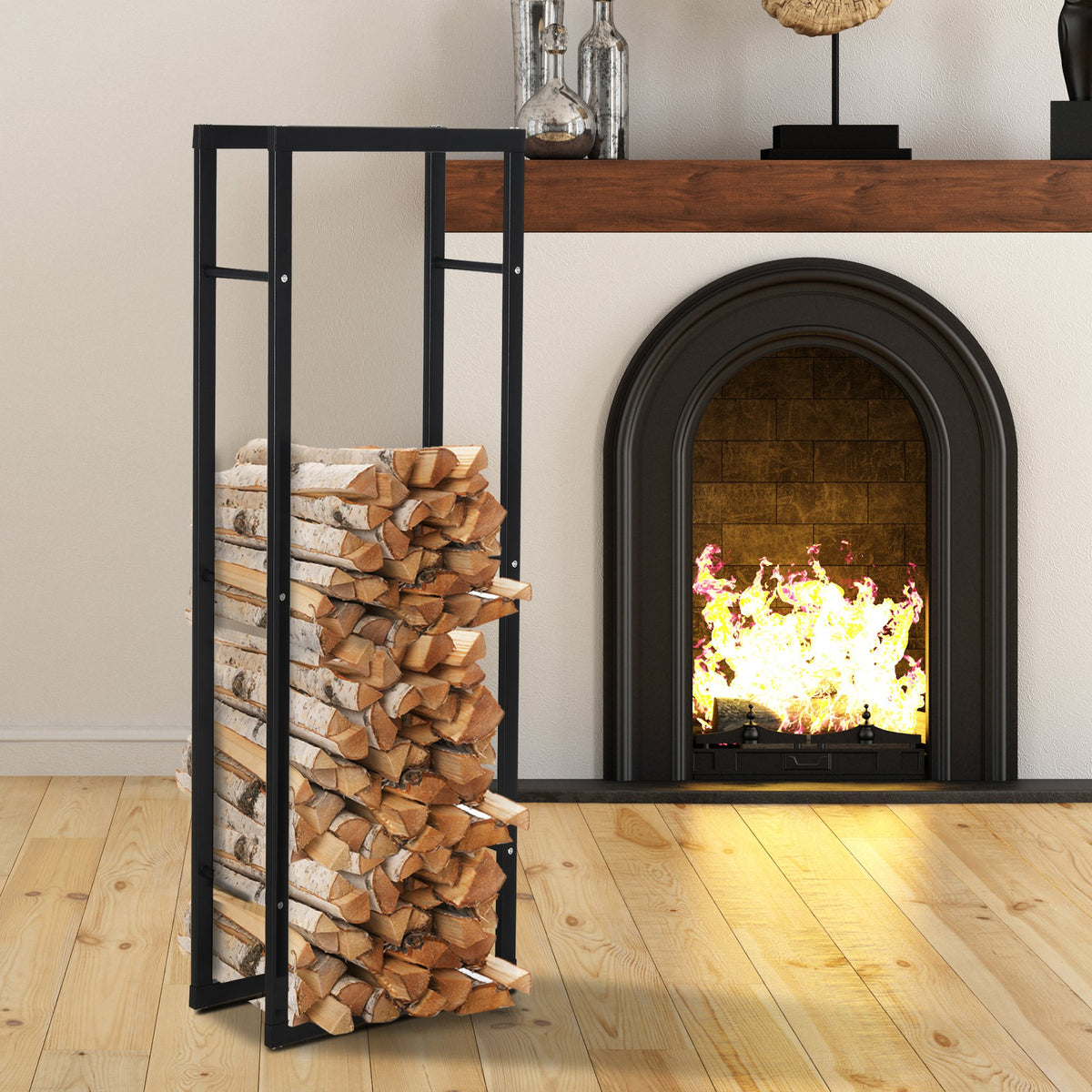 cortex-london-windsor-double-tier-metal-firewood-log-holder-rack-black