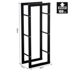 cortex-london-windsor-double-tier-metal-firewood-log-holder-rack-black