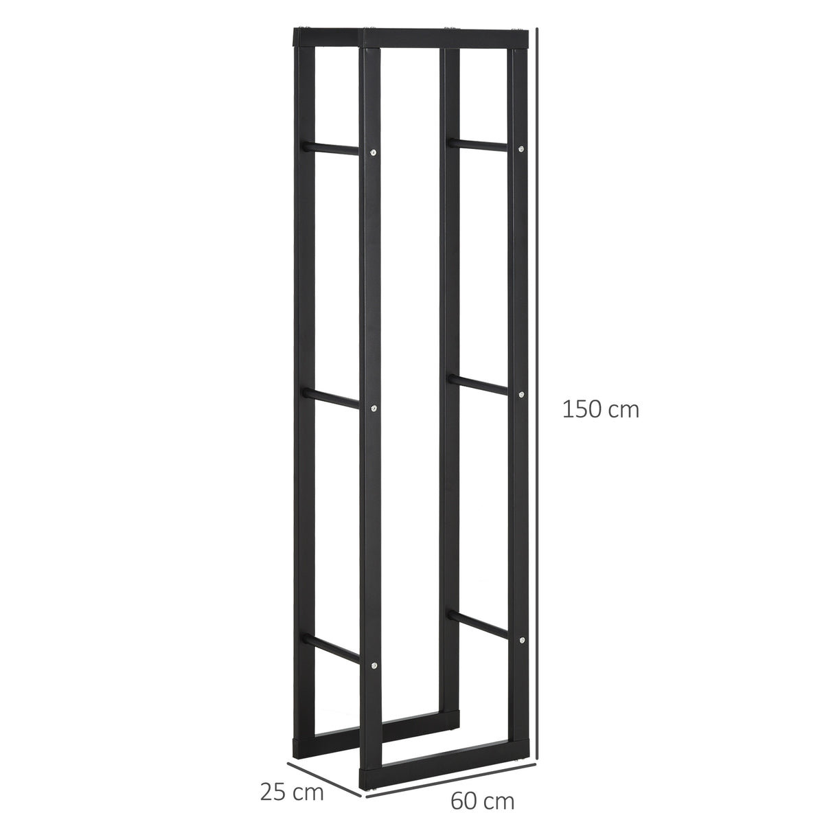 cortex-london-windsor-double-tier-metal-firewood-log-holder-rack-black