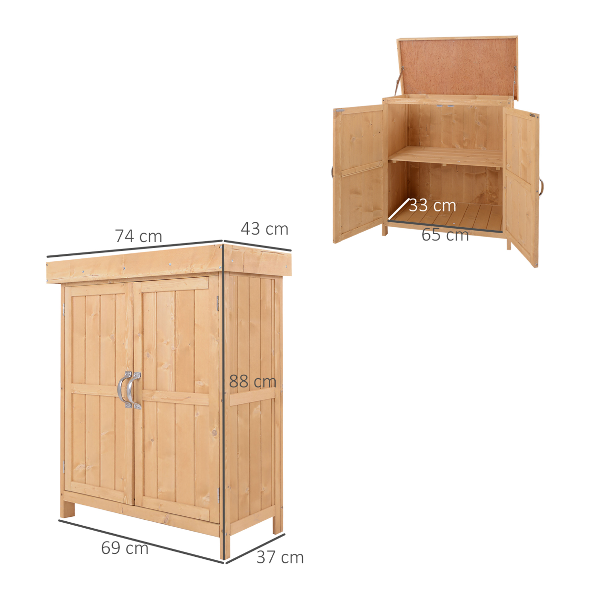 cortex-london-windsor-wooden-garden-storage-chest-double-doors-hinged-roof-two-tier-shelf