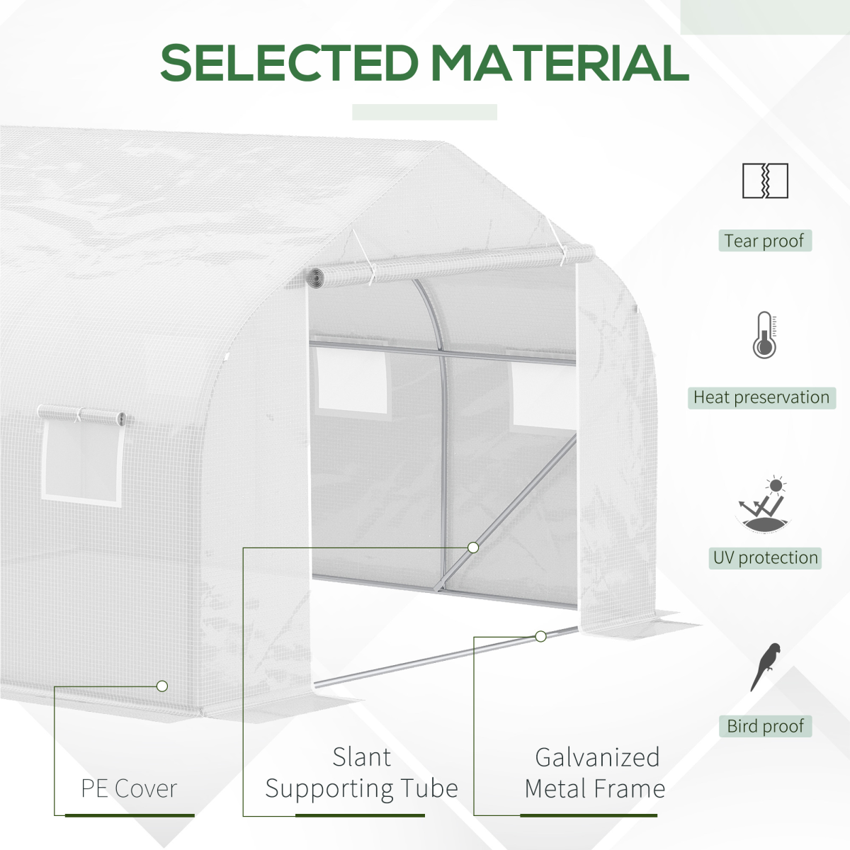 cortex-london-windsor-white-walk-in-greenhouse-pe-mesh-cover-galvanized-metal-frame
