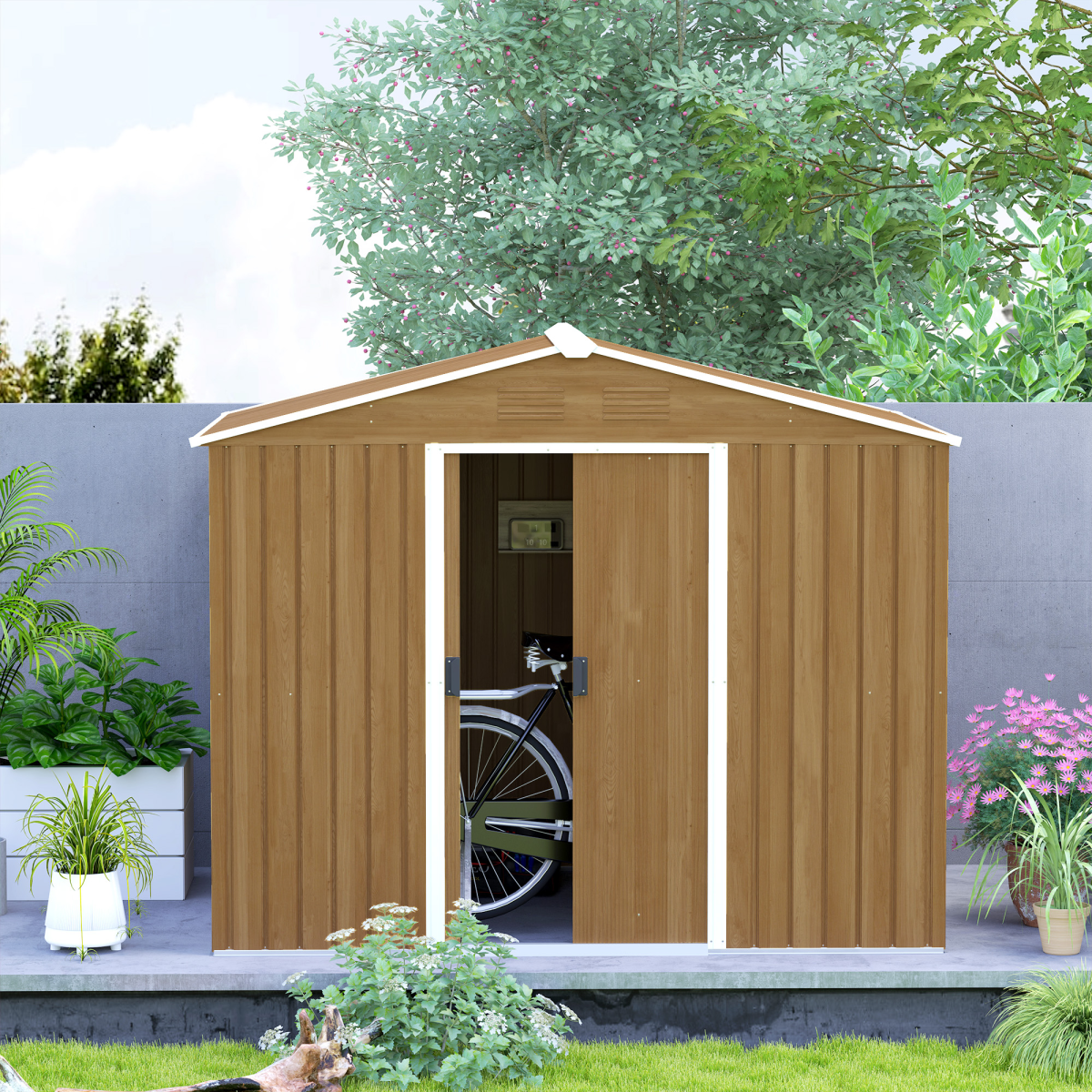 cortex-london-windsor-garden-metal-storage-shed-sliding-doors