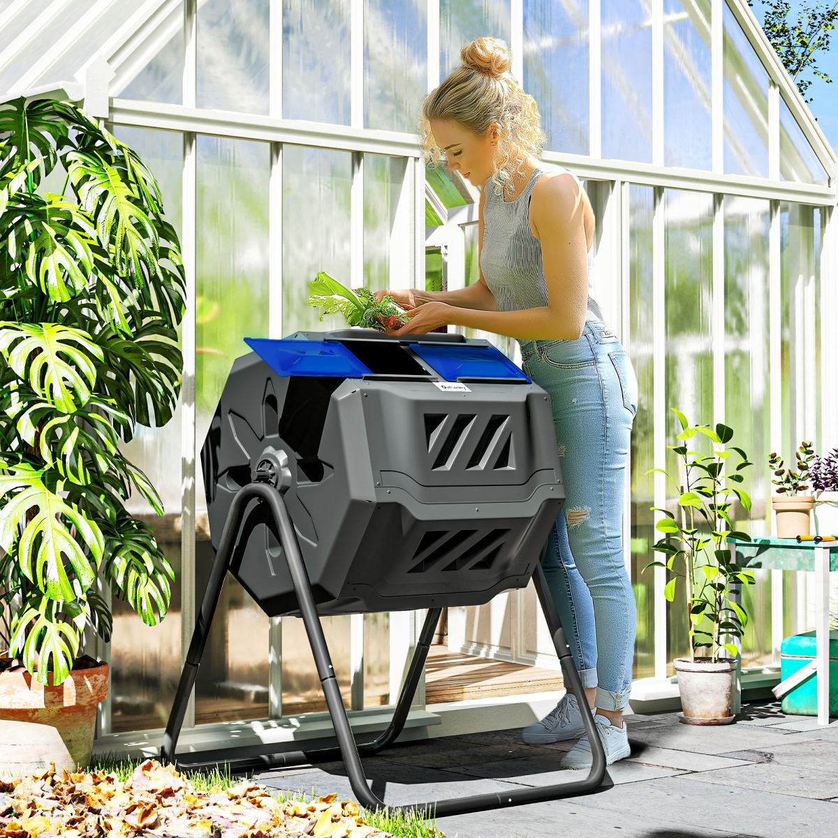 cortex-london-windsor-160l-dual-chamber-tumbling-compost-bin