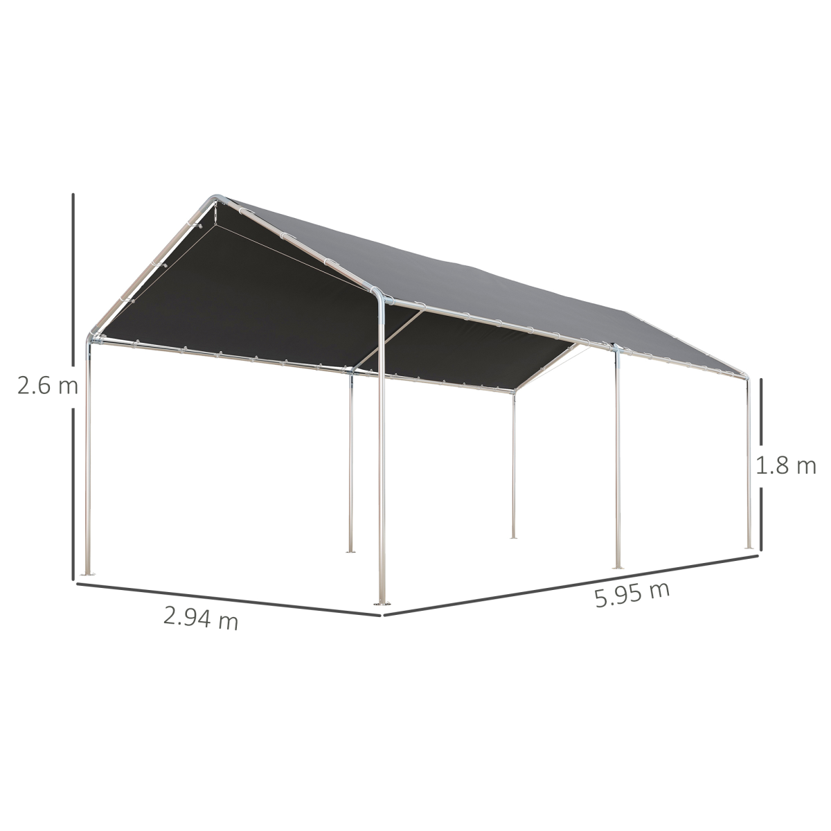 cortex-london-windsor-3m-x-6m-heavy-duty-galvanised-steel-vehicle-shelter
