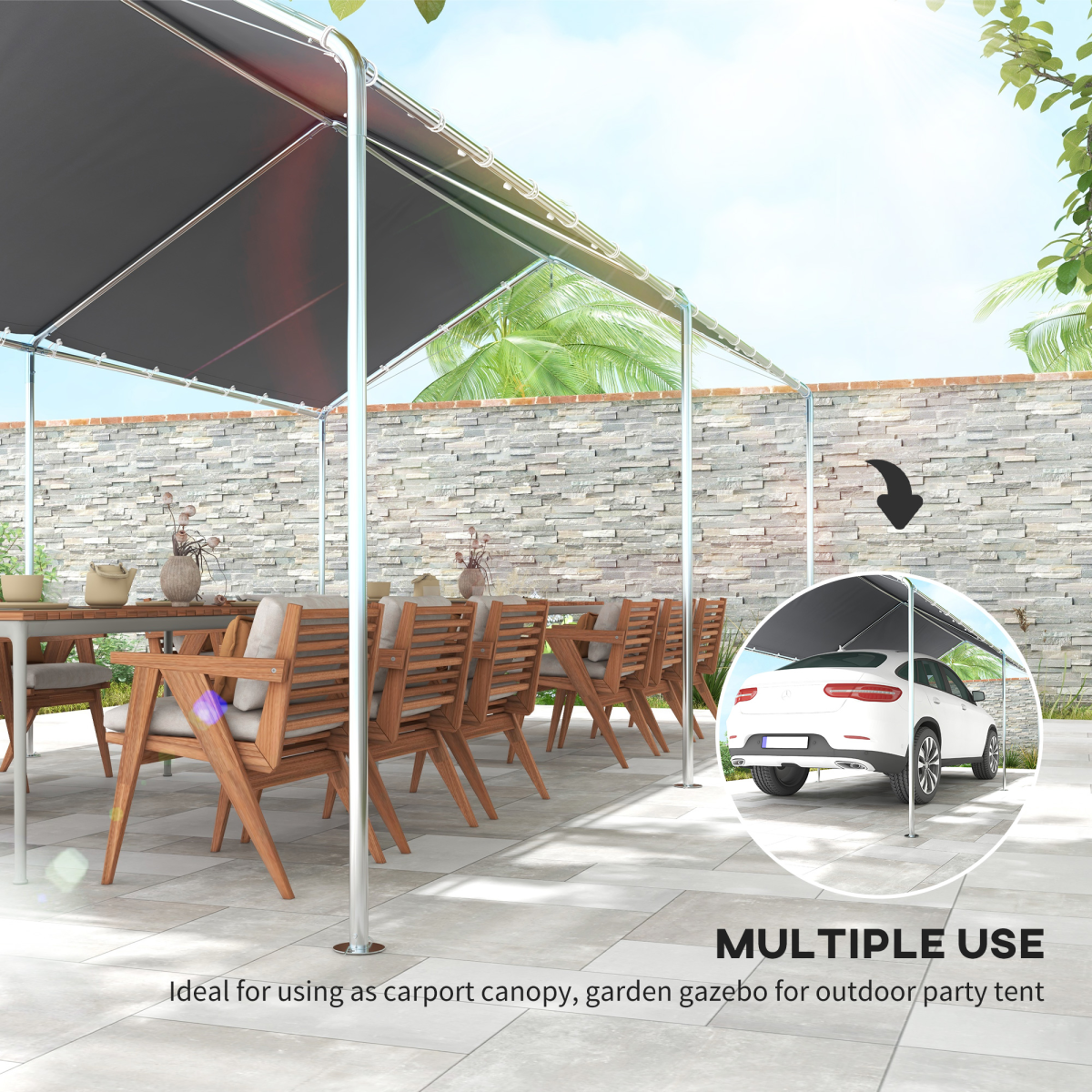 cortex-london-windsor-3m-x-6m-heavy-duty-galvanised-steel-vehicle-shelter
