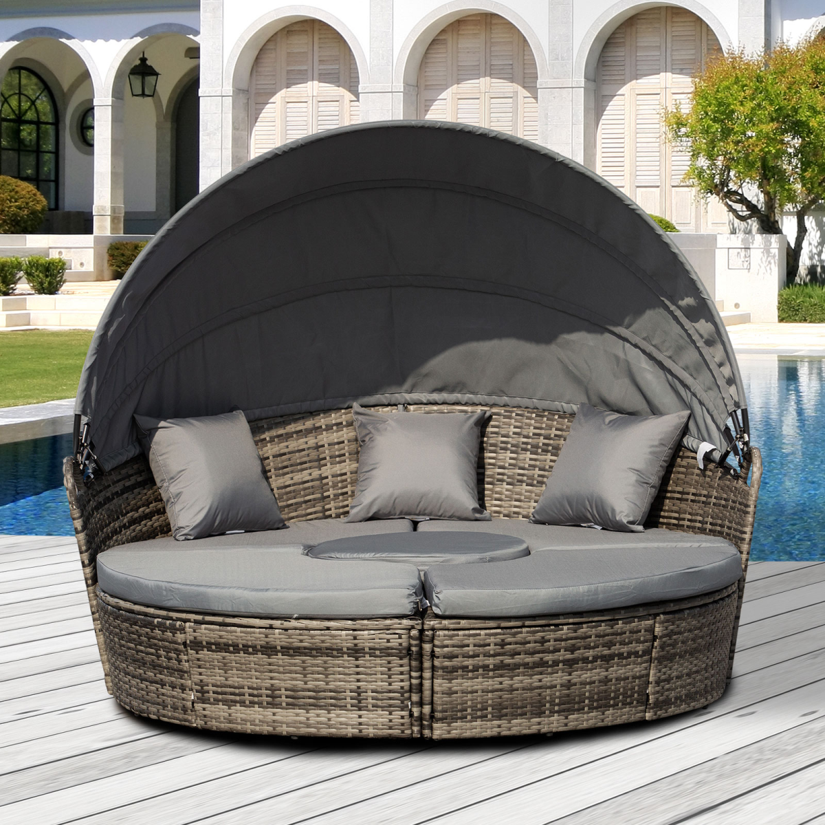 cortex-london-windsor-five-piece-outdoor-rattan-round-sofa-bed-coffee-table-set