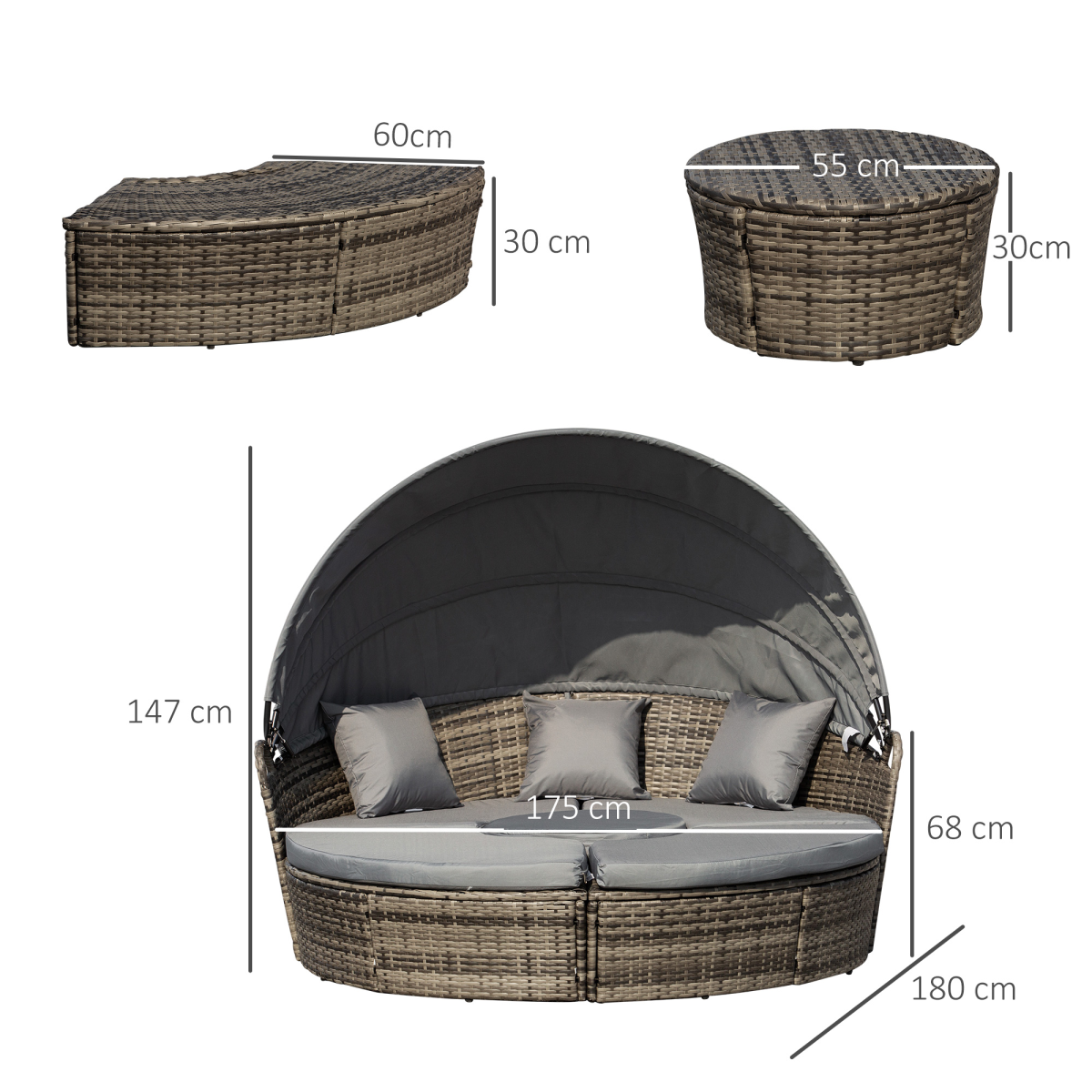 cortex-london-windsor-five-piece-outdoor-rattan-round-sofa-bed-coffee-table-set