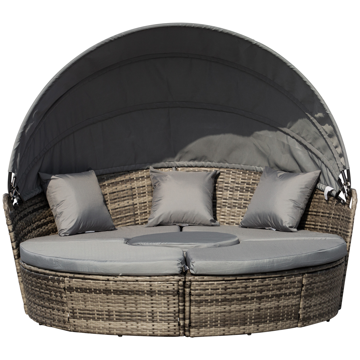 cortex-london-windsor-five-piece-outdoor-rattan-round-sofa-bed-coffee-table-set