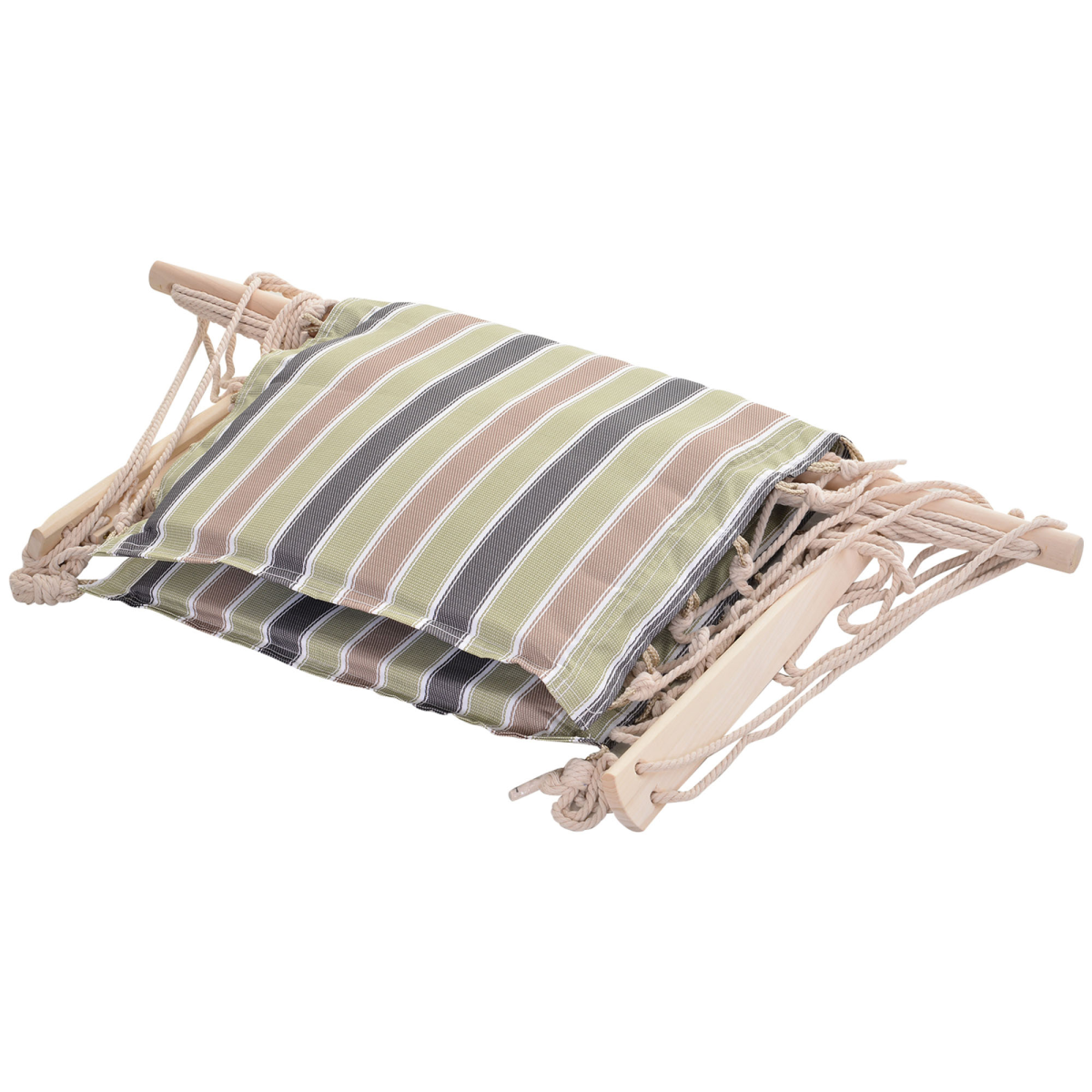 cortex-london-york-haven-rope-hanging-hammock-chair-muted-green-brown-blue-stripes-wooden-armrests