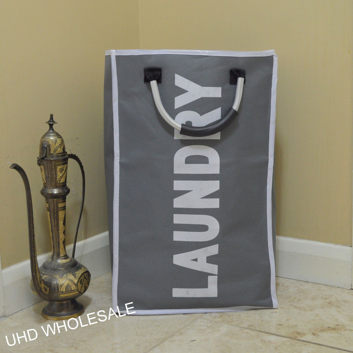 cortex-london-windsor-single-dark-grey-laundry-bag-aluminium-handles