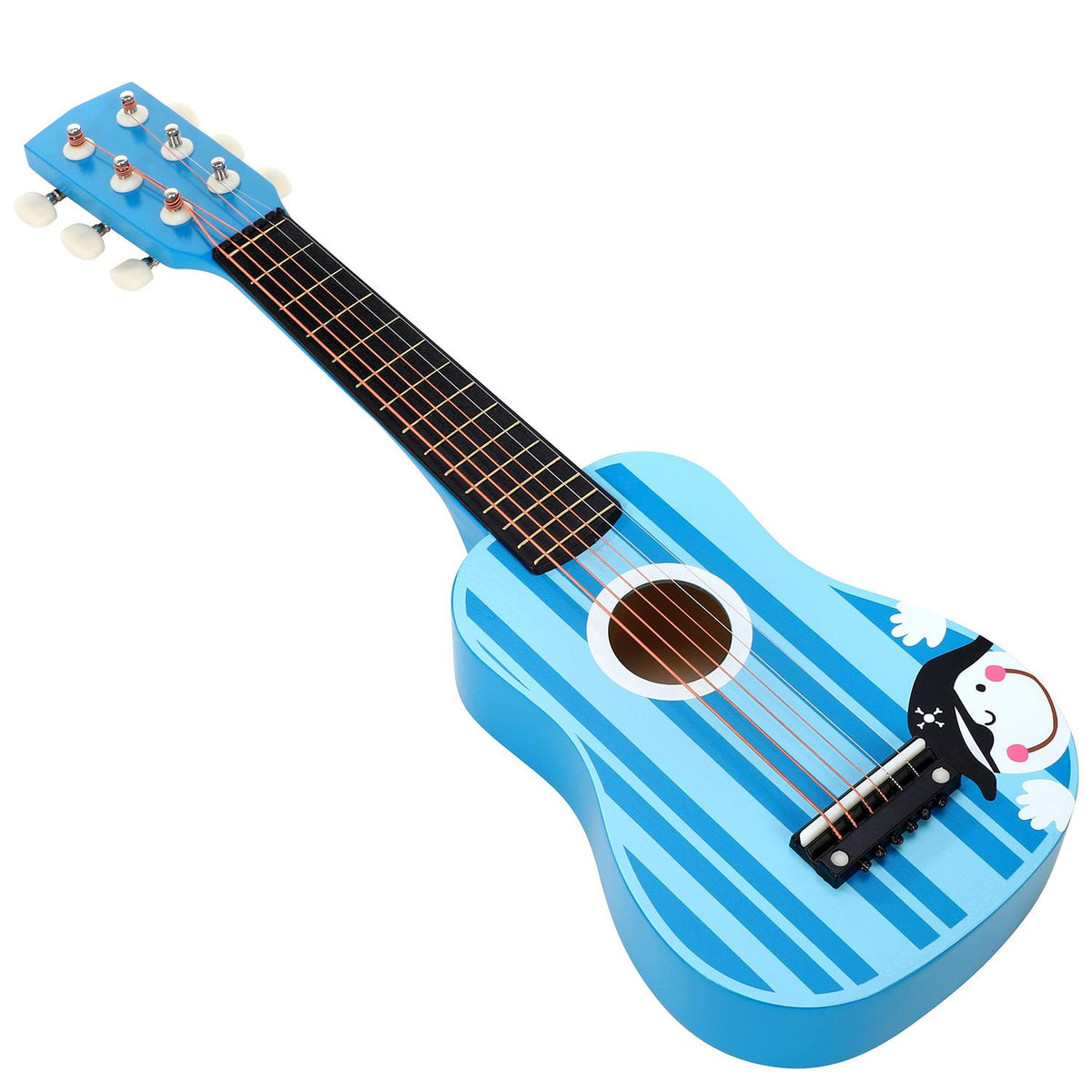 cortex-london-windsor-blue-stripe-wooden-childrens-guitar-six-strings