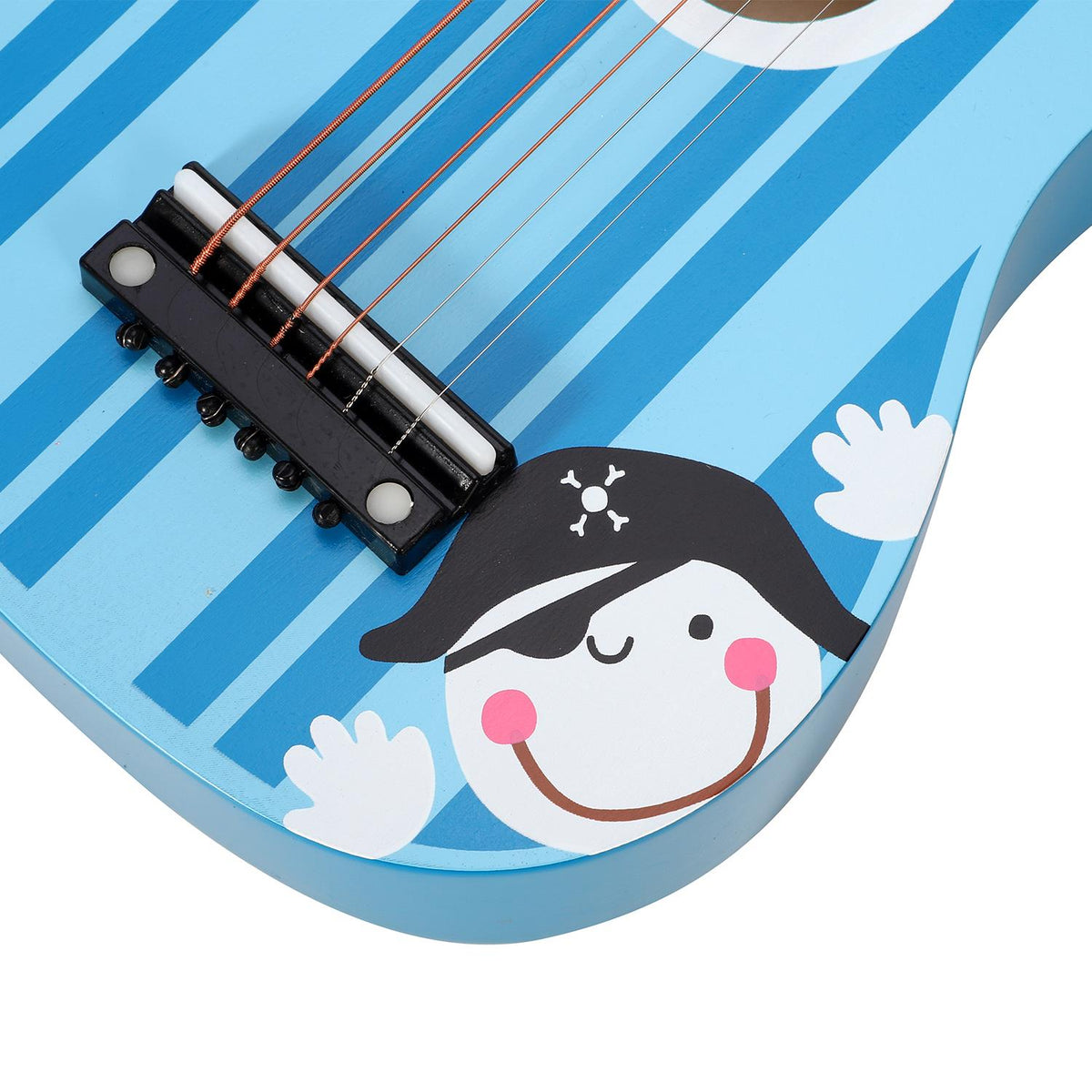 cortex-london-windsor-blue-stripe-wooden-childrens-guitar-six-strings