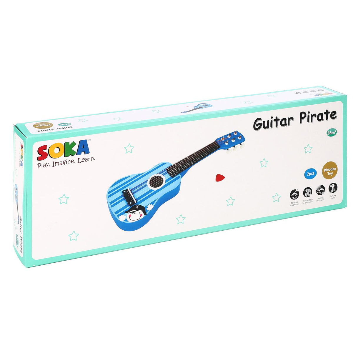 cortex-london-windsor-blue-stripe-wooden-childrens-guitar-six-strings