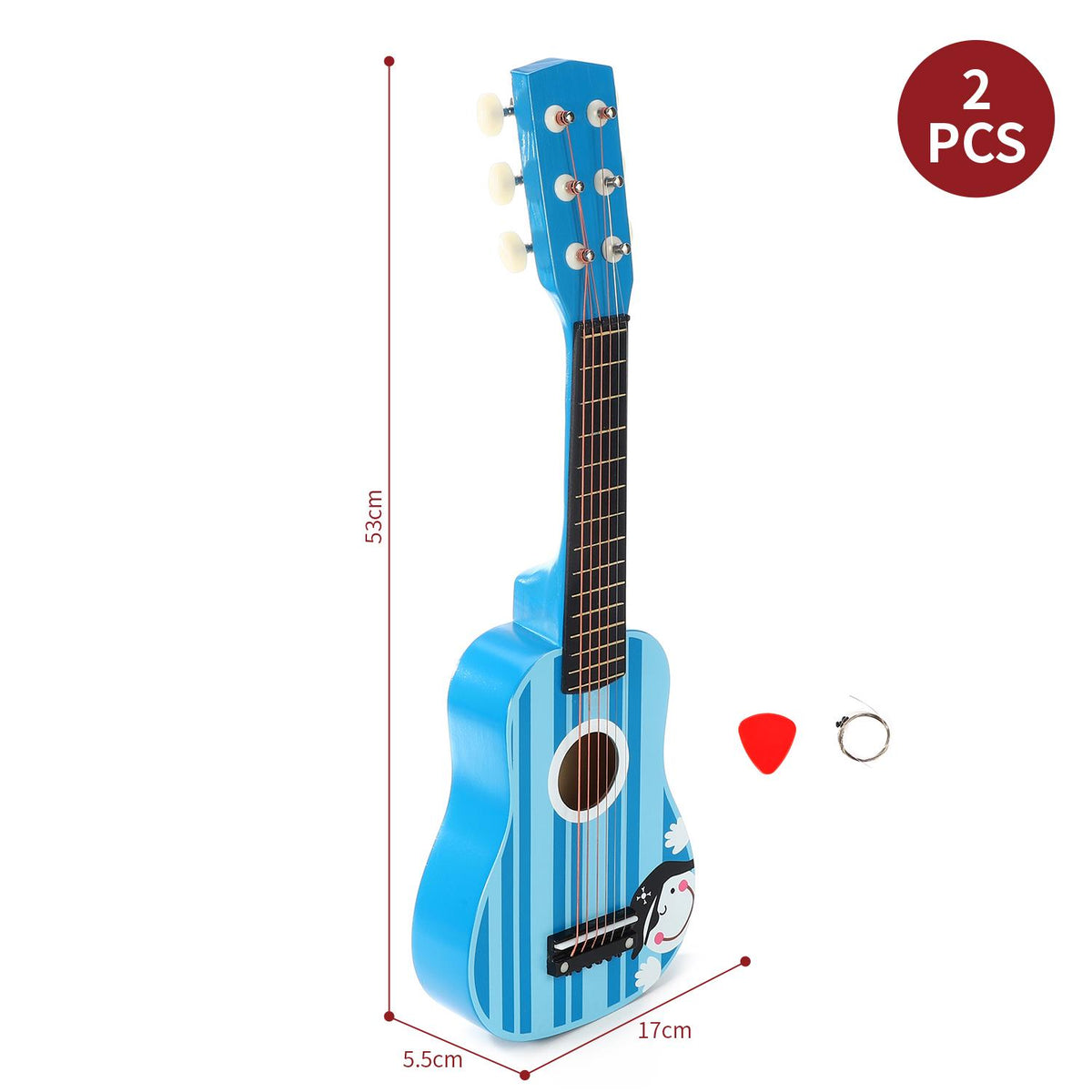 cortex-london-windsor-blue-stripe-wooden-childrens-guitar-six-strings