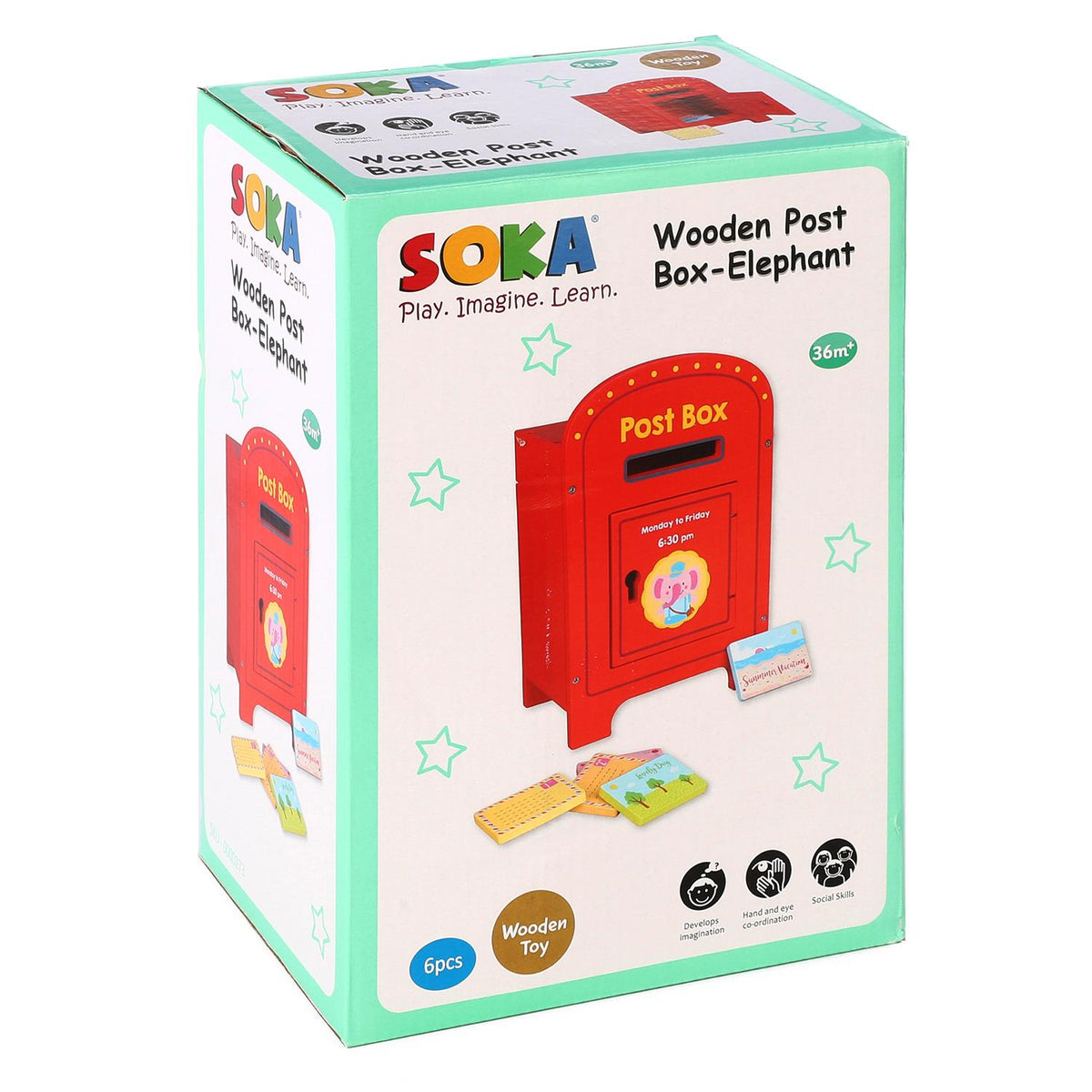 SOKA Wooden postbox Elephant 0000273