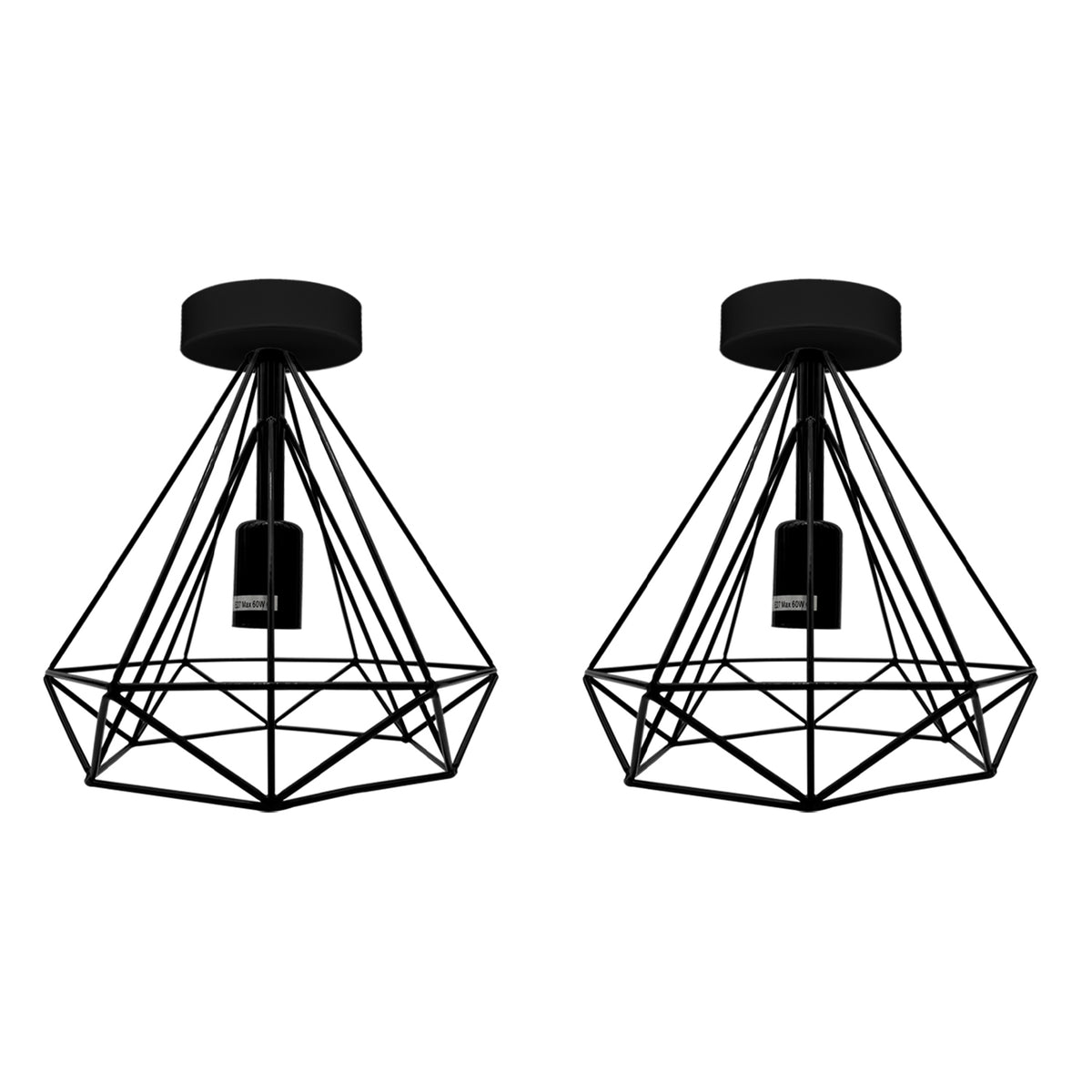cortex-london-york-black-vintage-metal-cage-flush-mount-ceiling-lights-2-pack