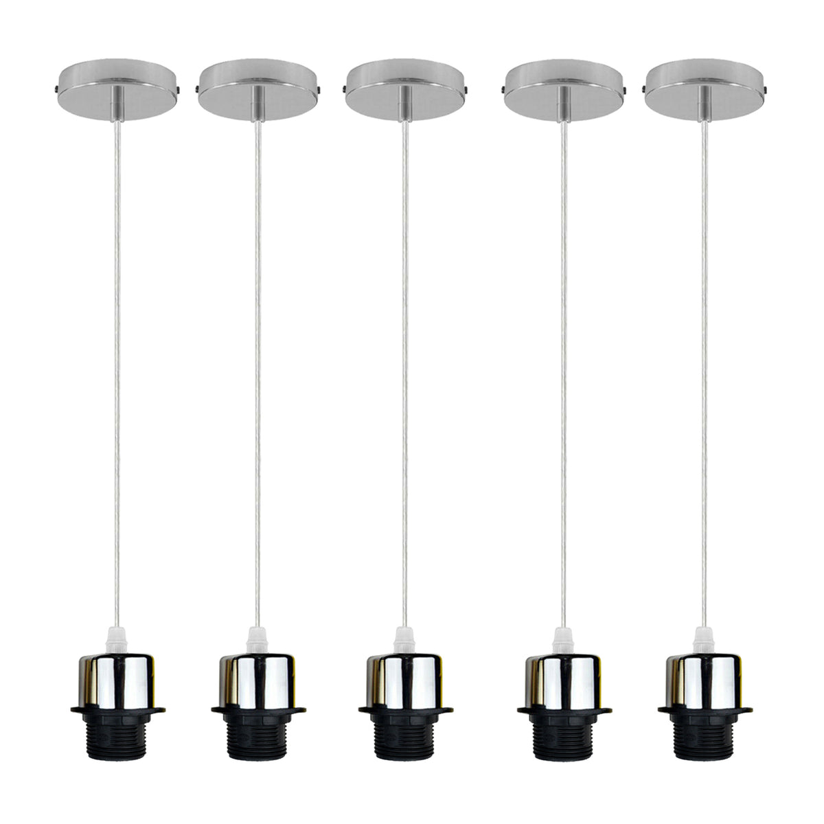 cortex-london-windsor-chrome-e27-pendant-light-holder-set-of-5