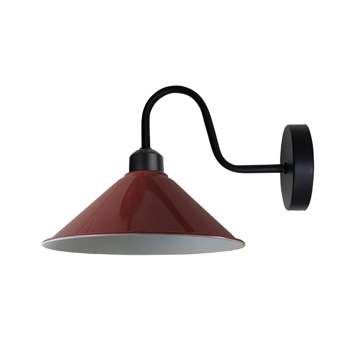 cortex-london-windsor-burgandy-black-e27-swan-neck-cone-wall-light