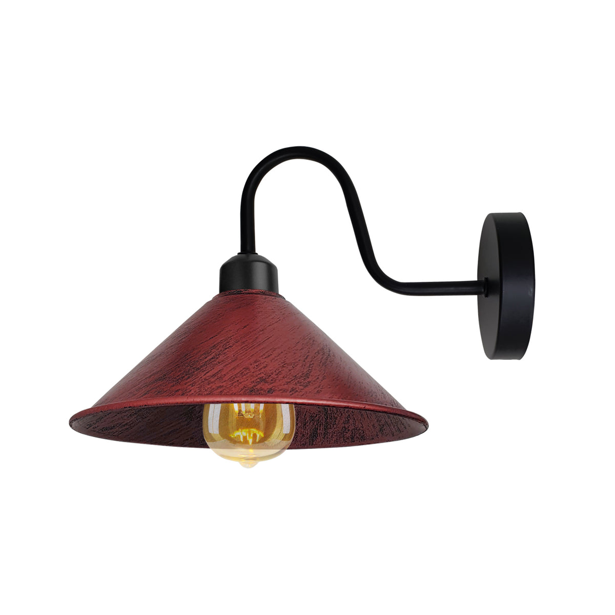 cortex-london-york-rustic-red-e27-wall-light-metal-cone-shade