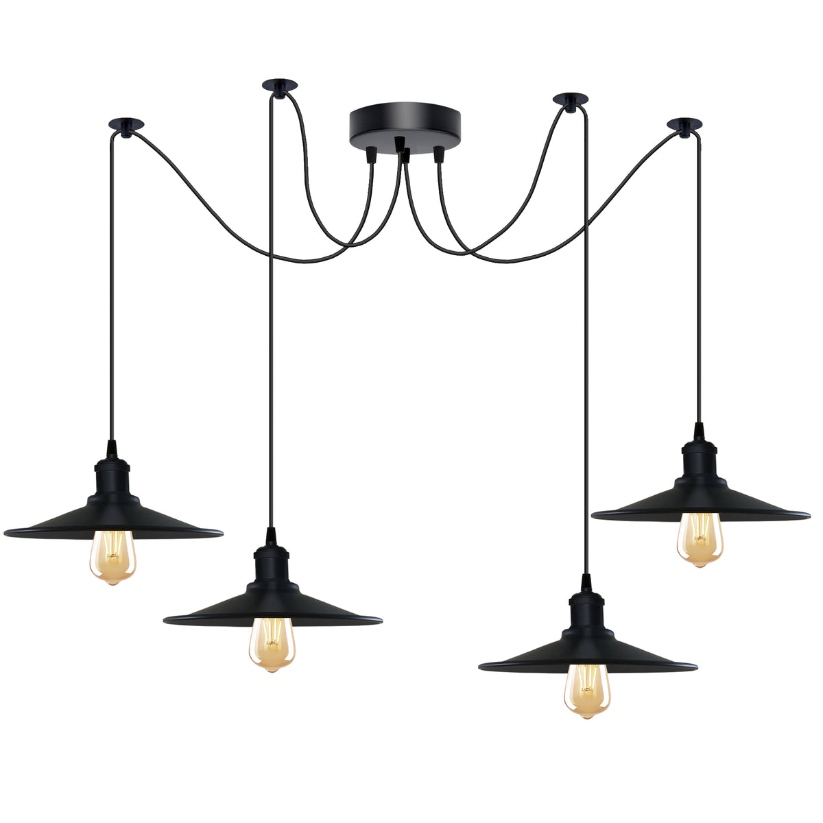 cortex-london-york-black-vintage-four-head-cone-pendant-light