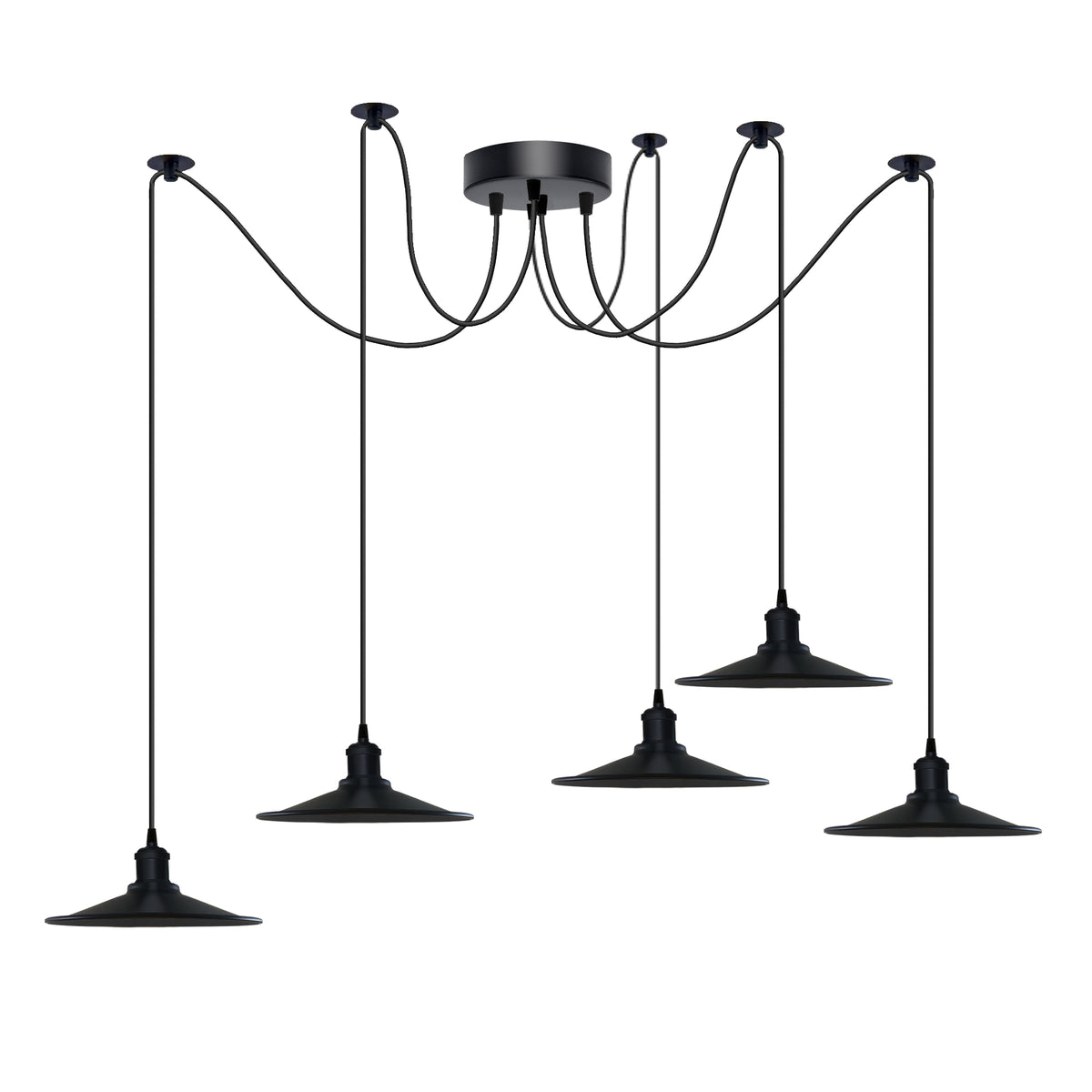 cortex-london-york-black-vintage-five-head-cone-pendant-light