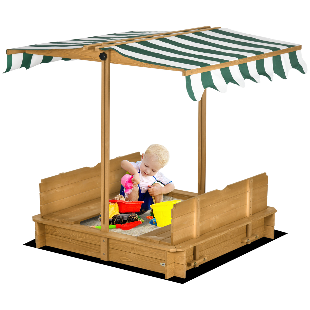 cortex-london-bath-kids-wooden-sandpit-with-adjustable-canopy-and-benches