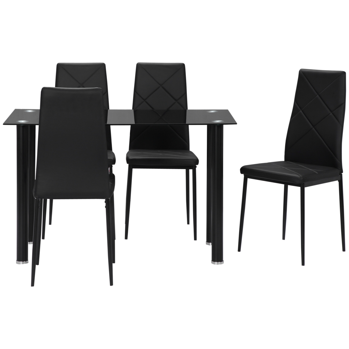 cortex-london-windsor-tempered-glass-dining-table-set-four-chairs-padded-seat