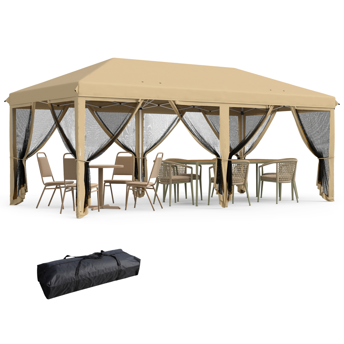 cortex-london-outsunny-windsor-pop-up-party-tent-canopy-beige-six-removable-mesh-sidewalls
