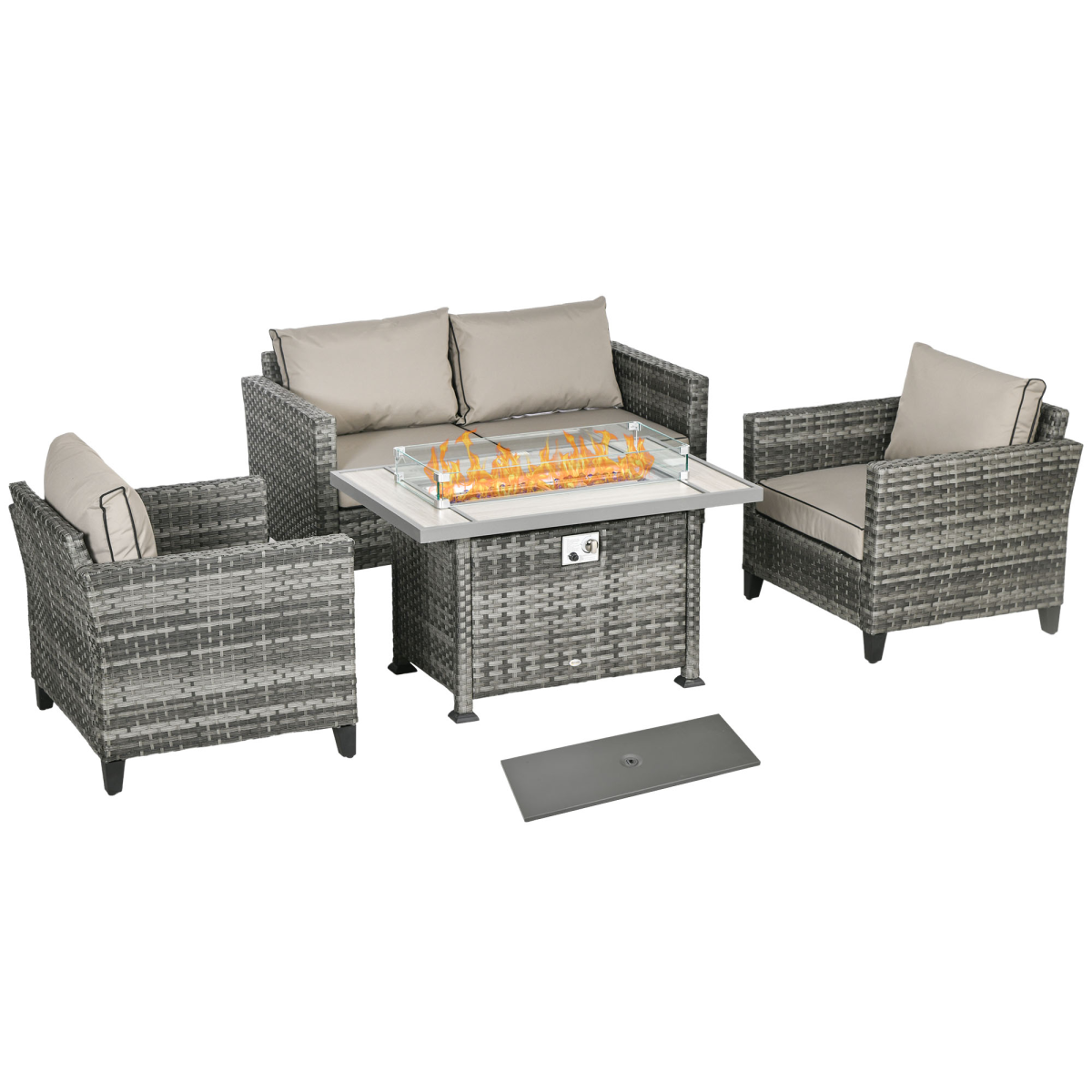 cortex-london-windsor-five-piece-rattan-garden-gas-fire-pit-set