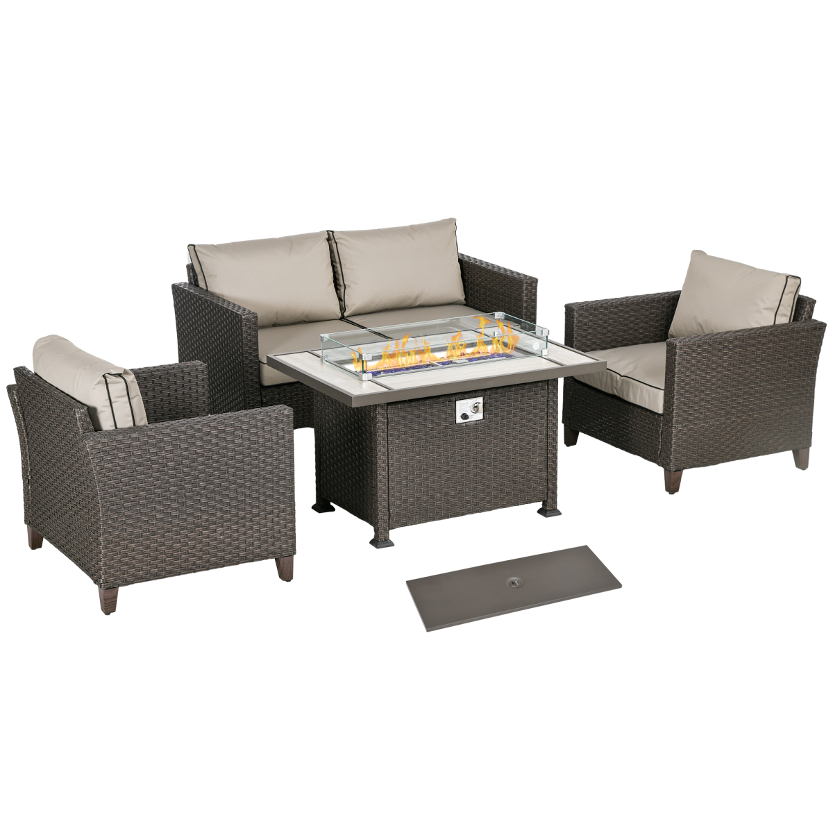 cortex-london-windsor-five-piece-rattan-garden-gas-fire-pit-set