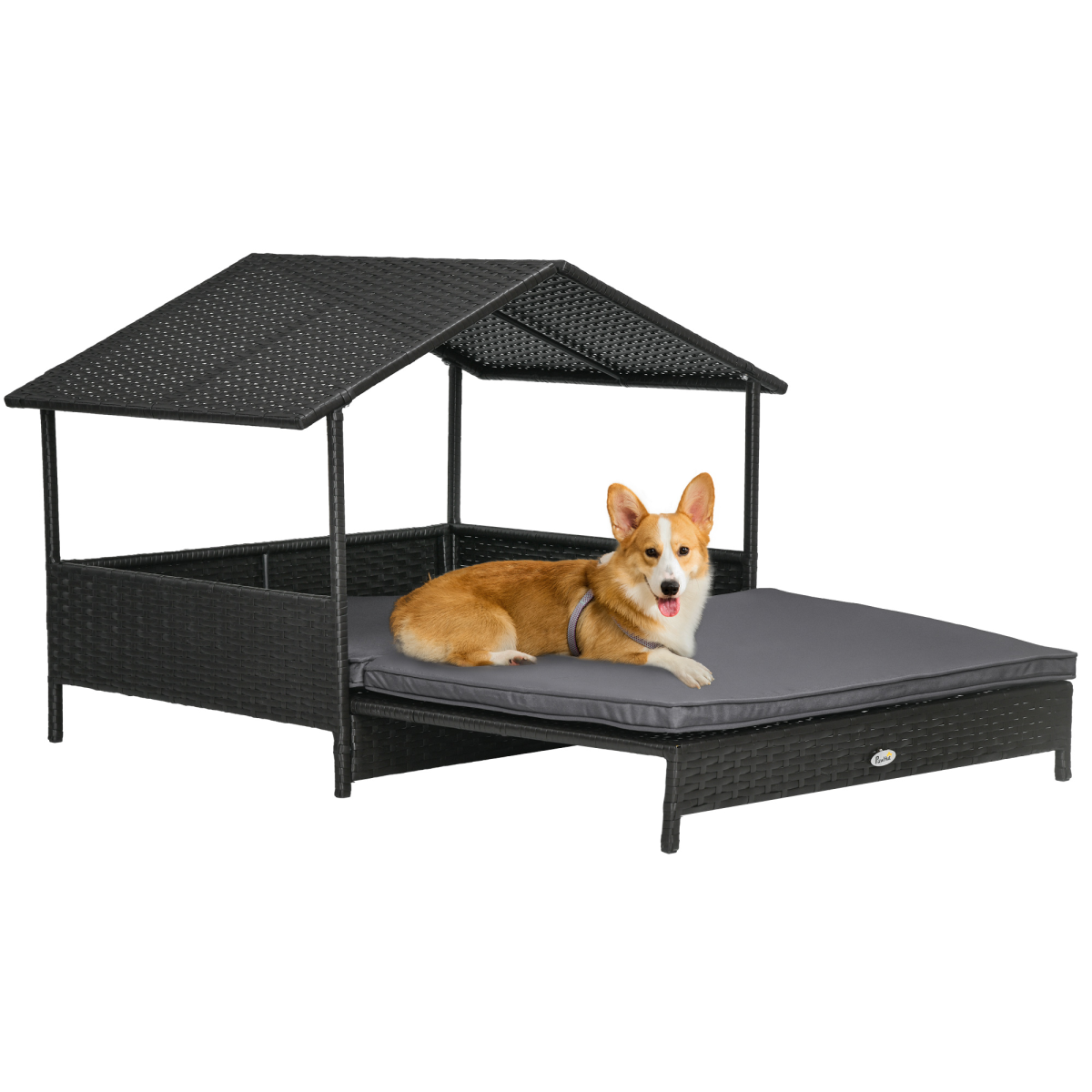cortex-london-windsor-extendable-rattan-dog-house-water-resistant-roof-cushion