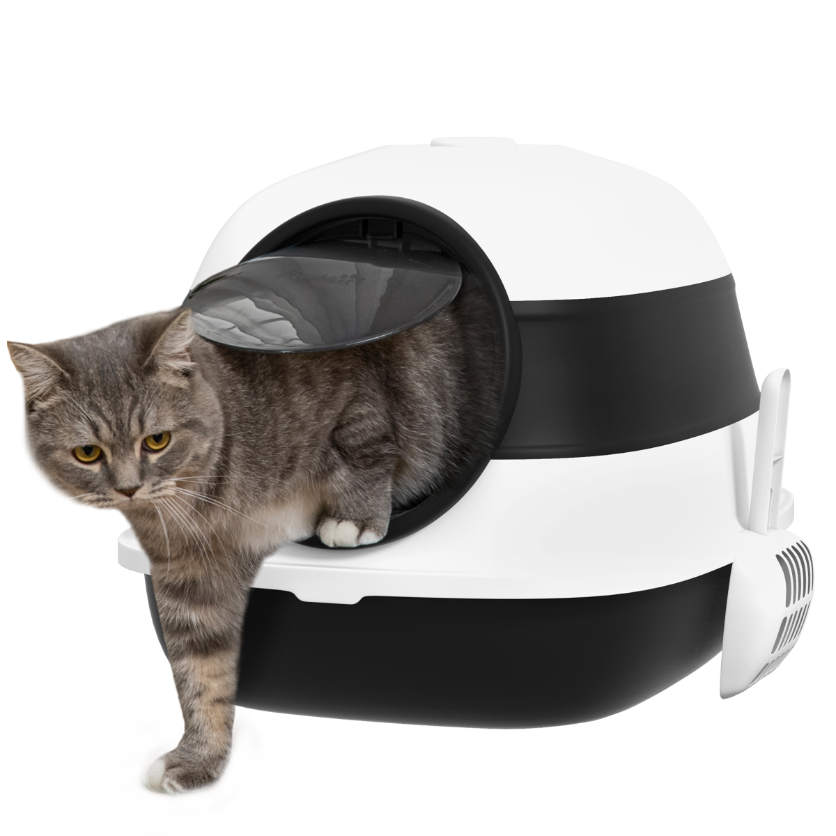 cortex-london-windsor-foldable-hooded-cat-litter-tray-black-white