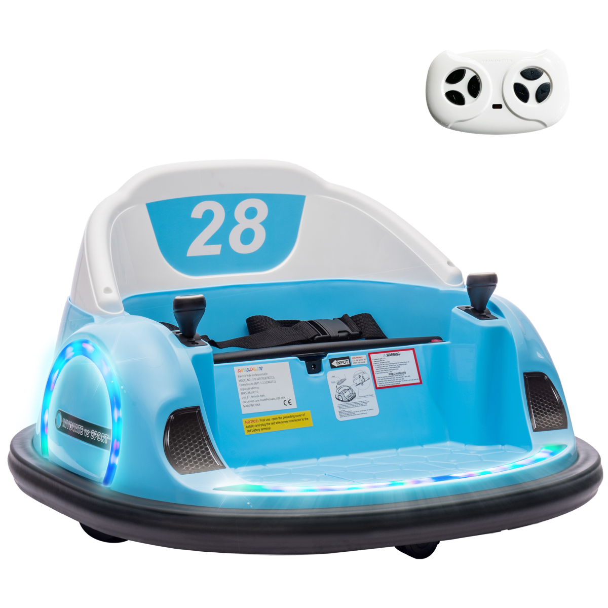 cortex-london-windsor-green-kids-bumper-car-12v-remote-control