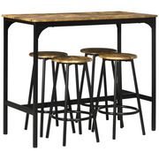cortex-london-homcom-grey-black-five-piece-bar-table-four-stools-metal-frame