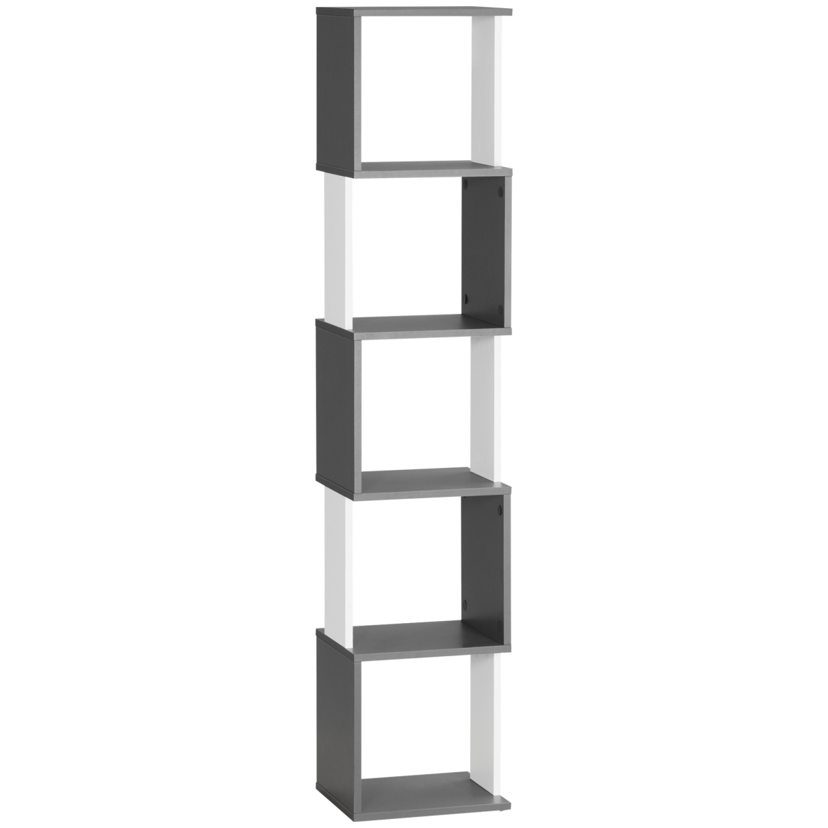 cortex-london-york-5-tier-bookshelf-white-dark-grey